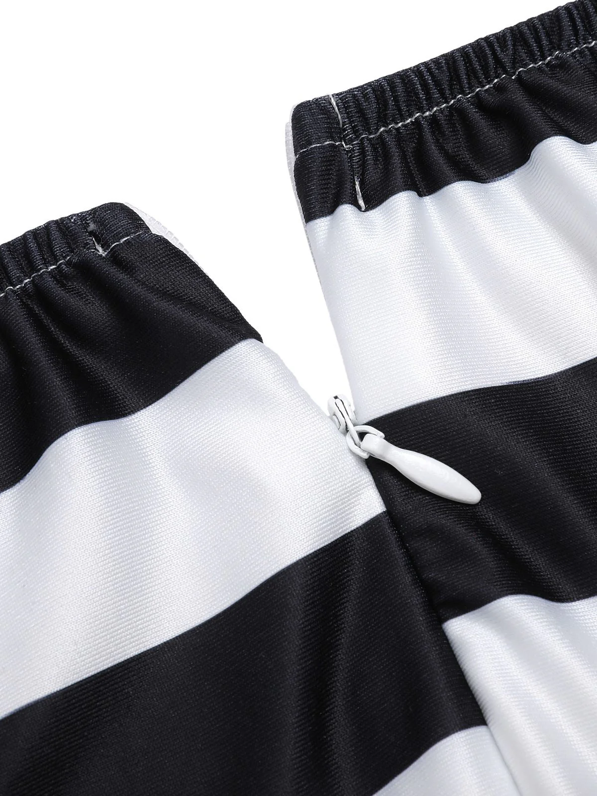 Schwarz Beetlejuice Kostüm 1960er Schulterfrei Stripes Jumpsuit - Image 8