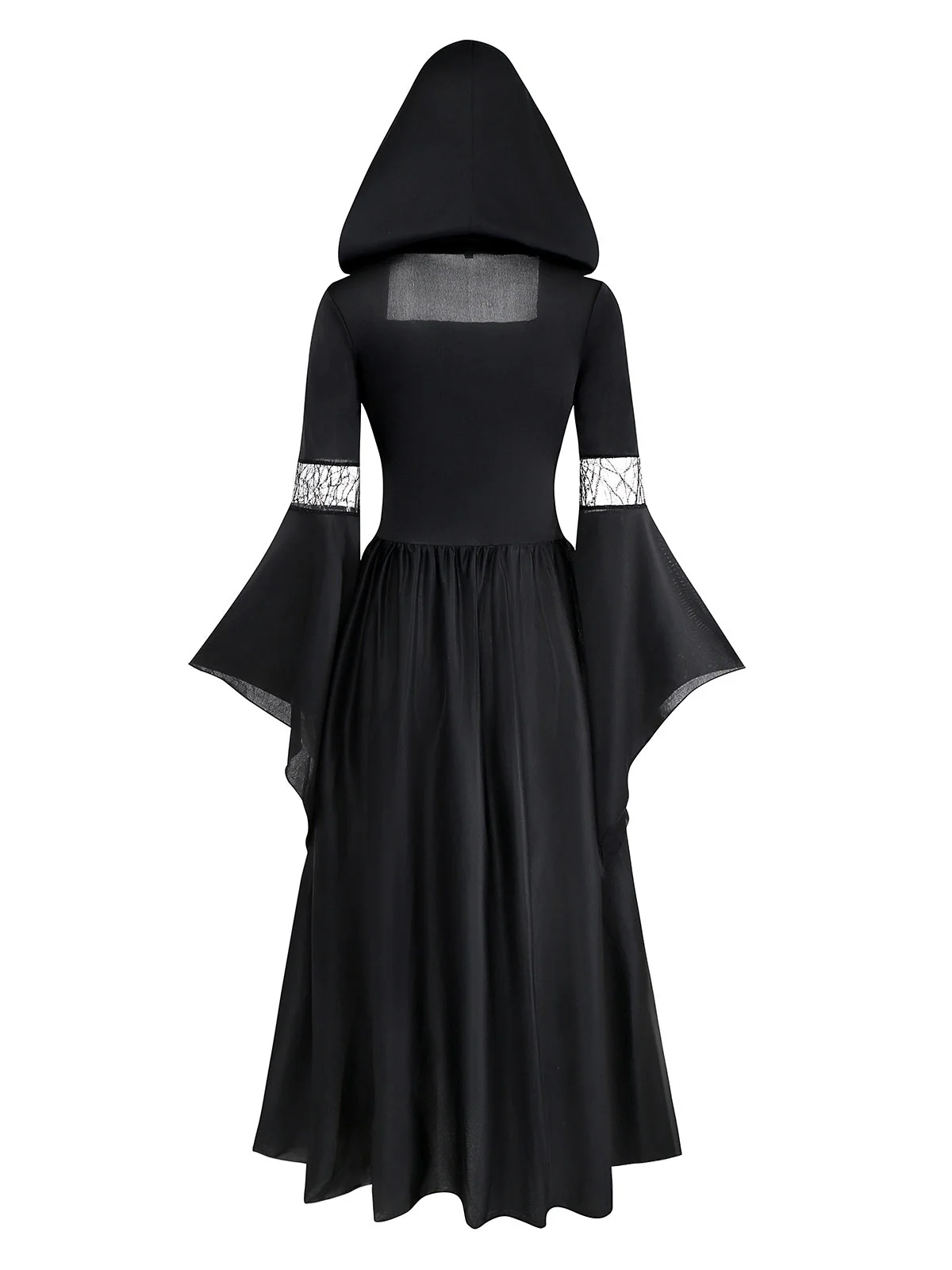 Schwarz & Blau 1930er Hexe Schnürung Kapuze Kleid - Image 2