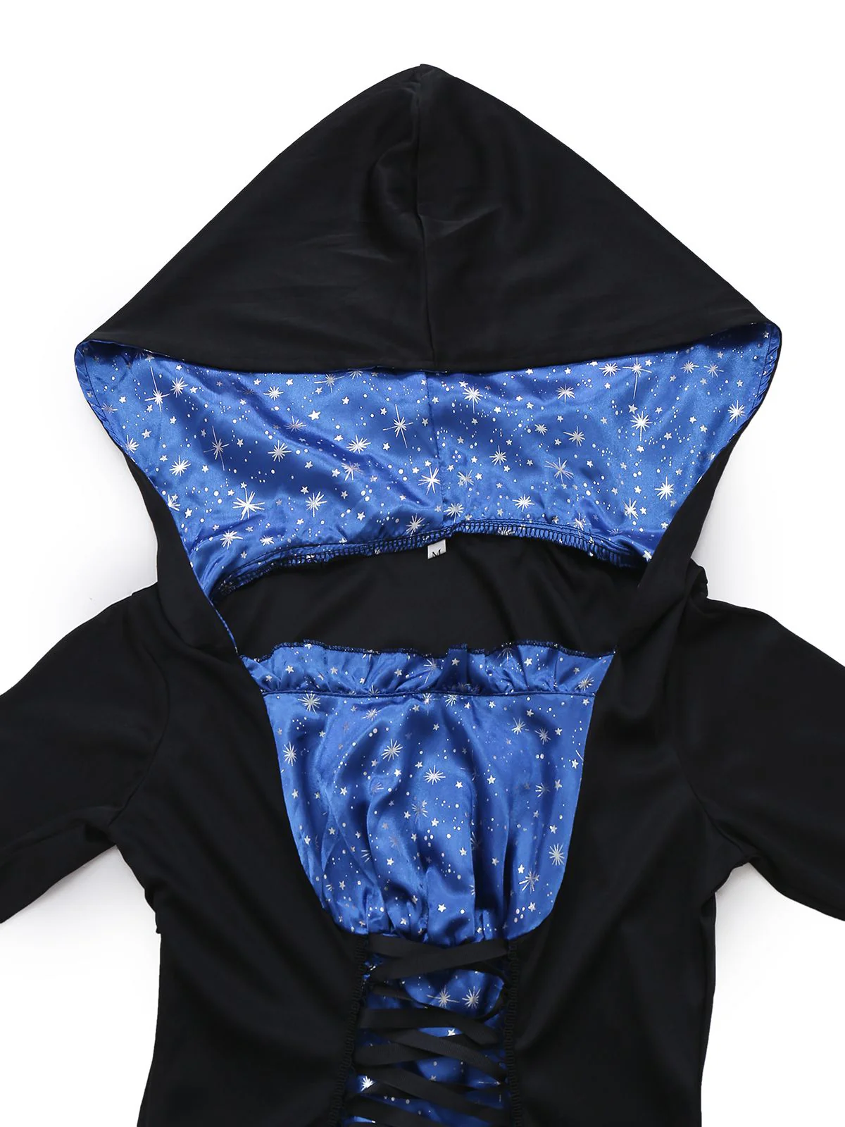 Schwarz & Blau 1930er Hexe Schnürung Kapuze Kleid - Image 3