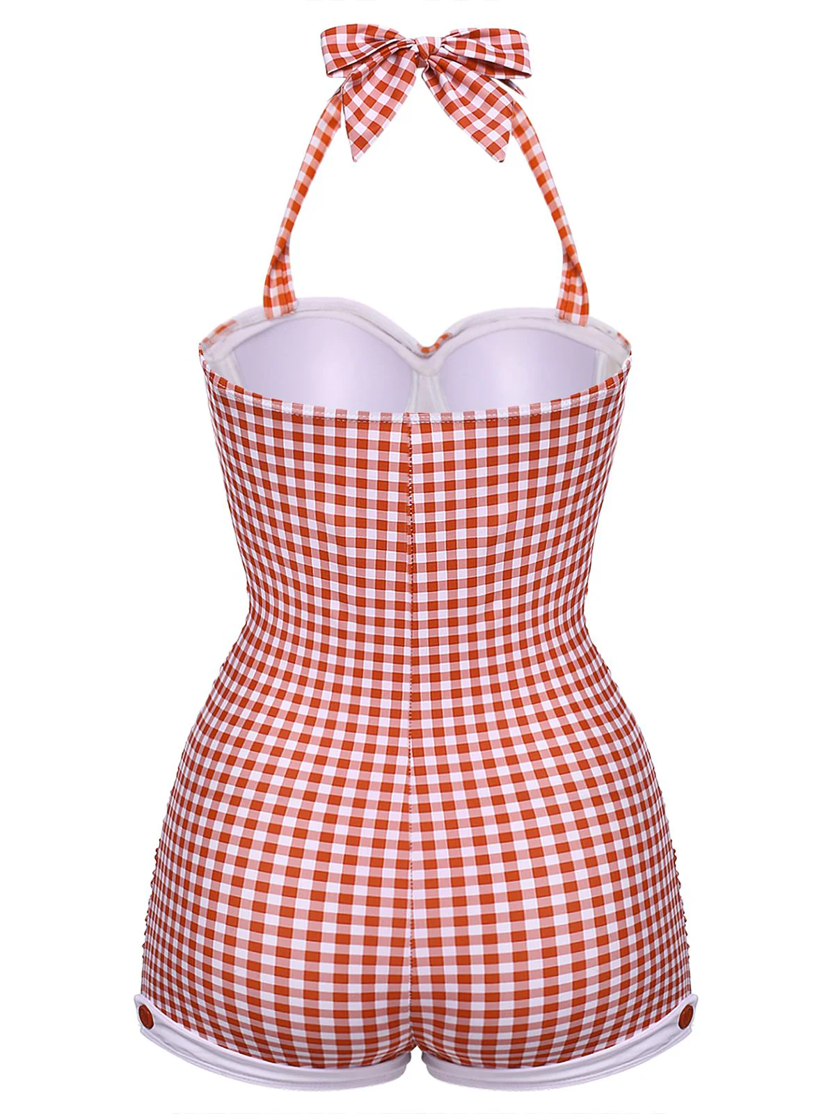 Blau Gingham 1950er Schleife Neckholder Badeanzug - Image 8