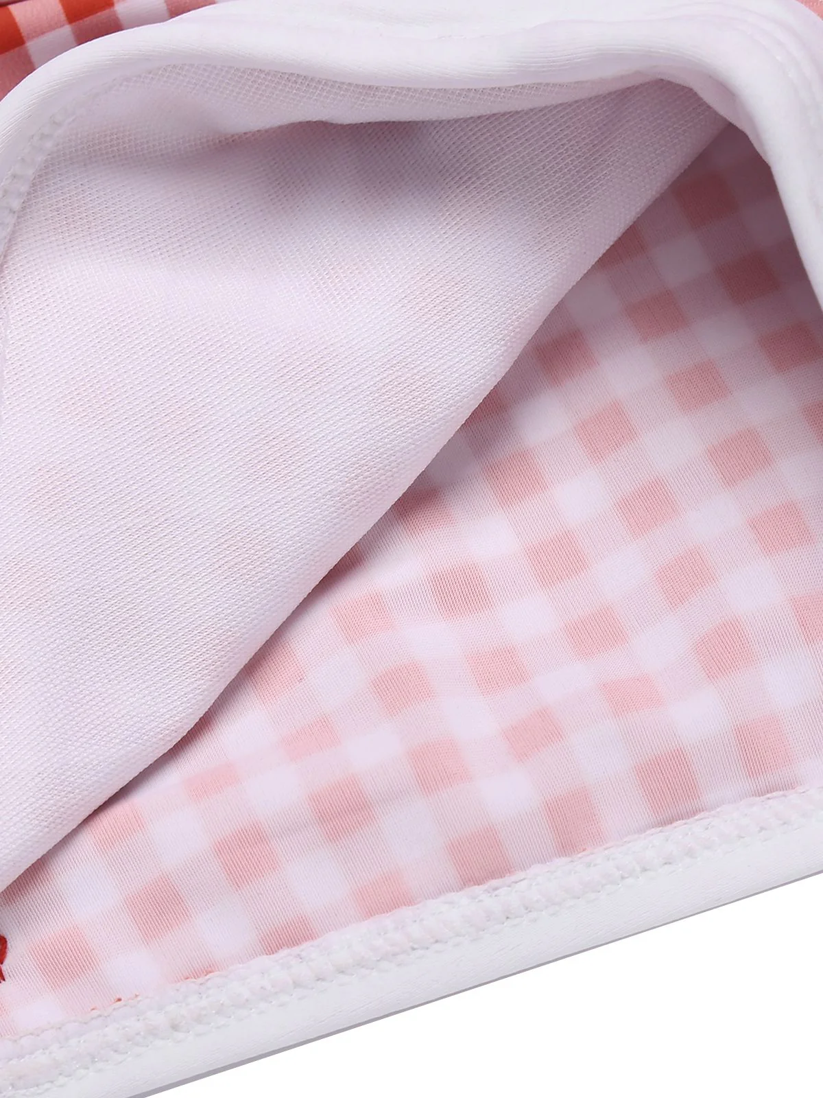 Blau Gingham 1950er Schleife Neckholder Badeanzug - Image 13