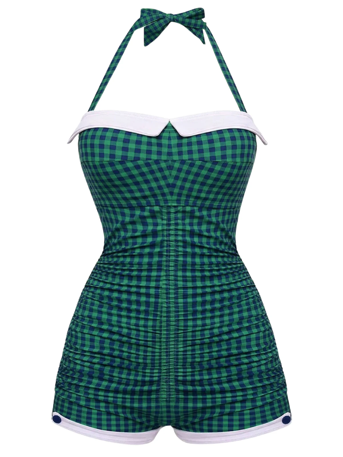 Rot Gingham 1950er Schleife Neckholder Badeanzug - Image 28