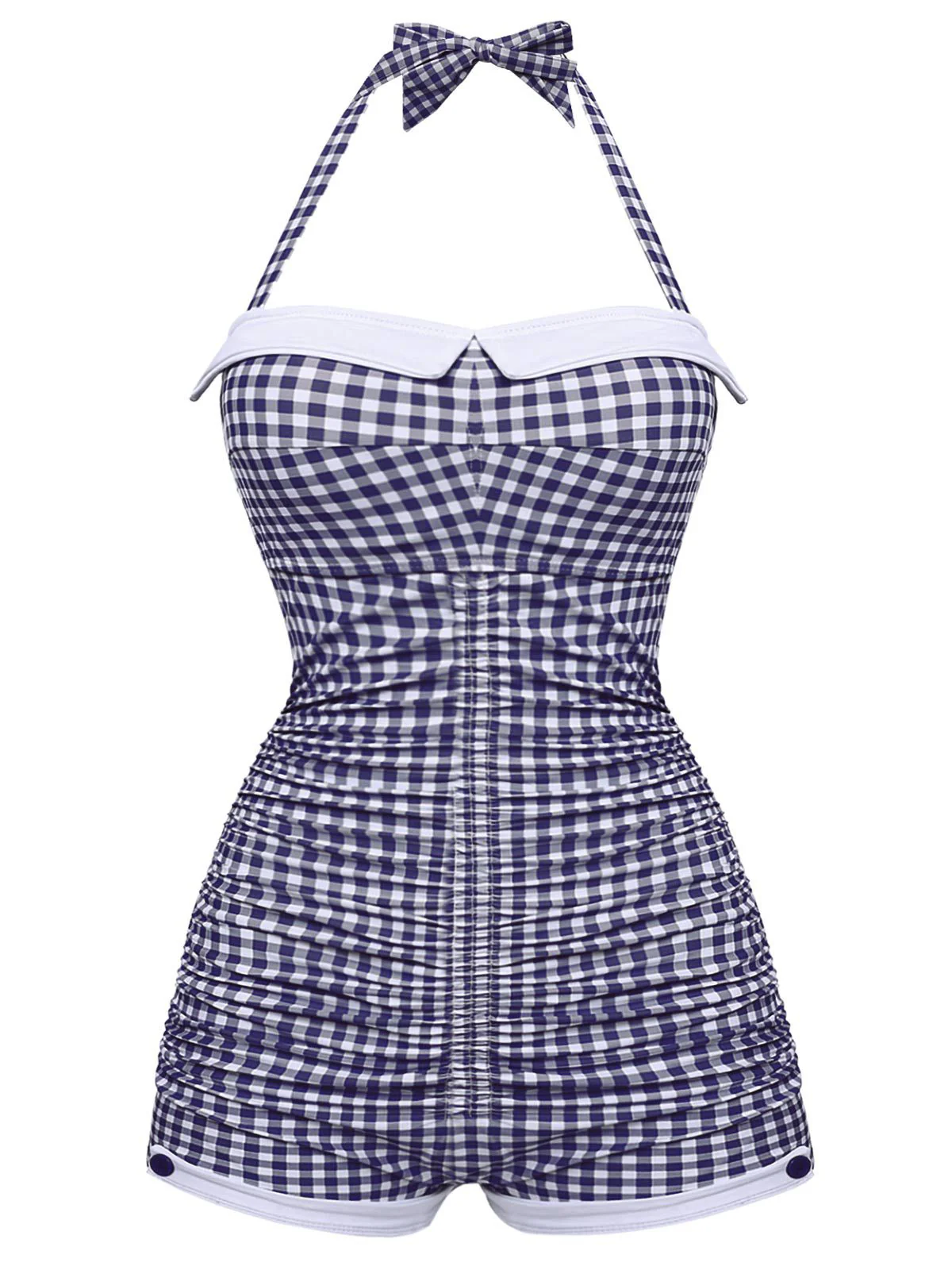 Rot Gingham 1950er Schleife Neckholder Badeanzug - Image 19