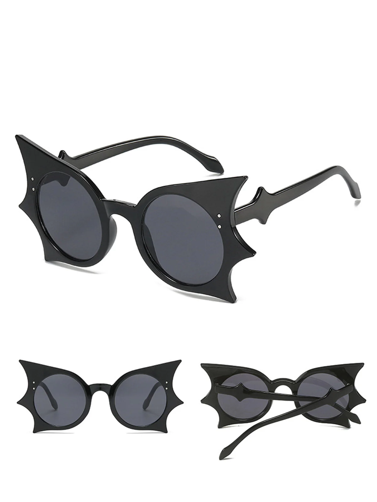 Schwarz Halloween Fledermaus Flügel Gothic Sonnenbrille - Image 2