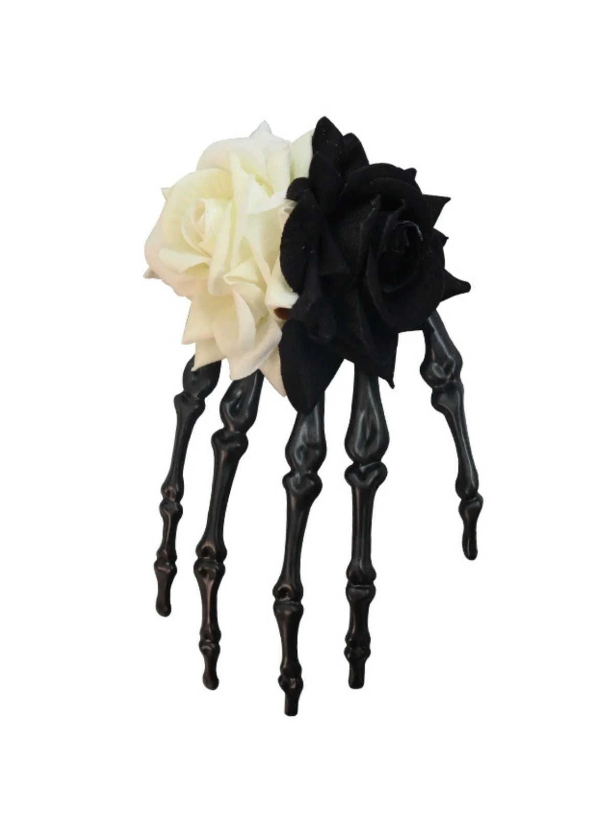 Schwarz Halloween Rose Skeleton Hand-Haarspange - Image 2