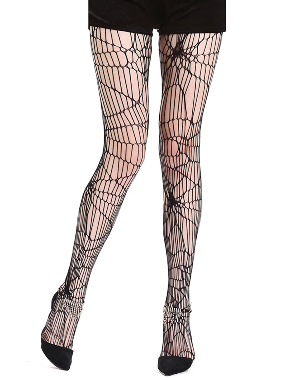 Schwarz Halloween Spinnennetz Strumpfhose - Image 4