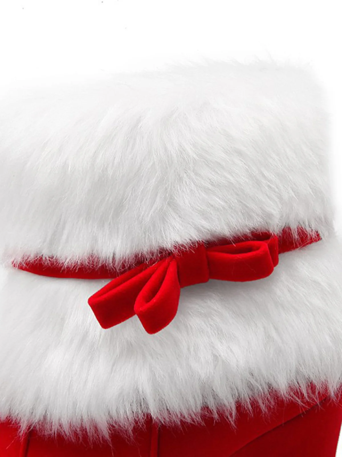 Rot Retro Weihnachten Kurz Plüsch Hoher Absatz Schuhe - Image 12