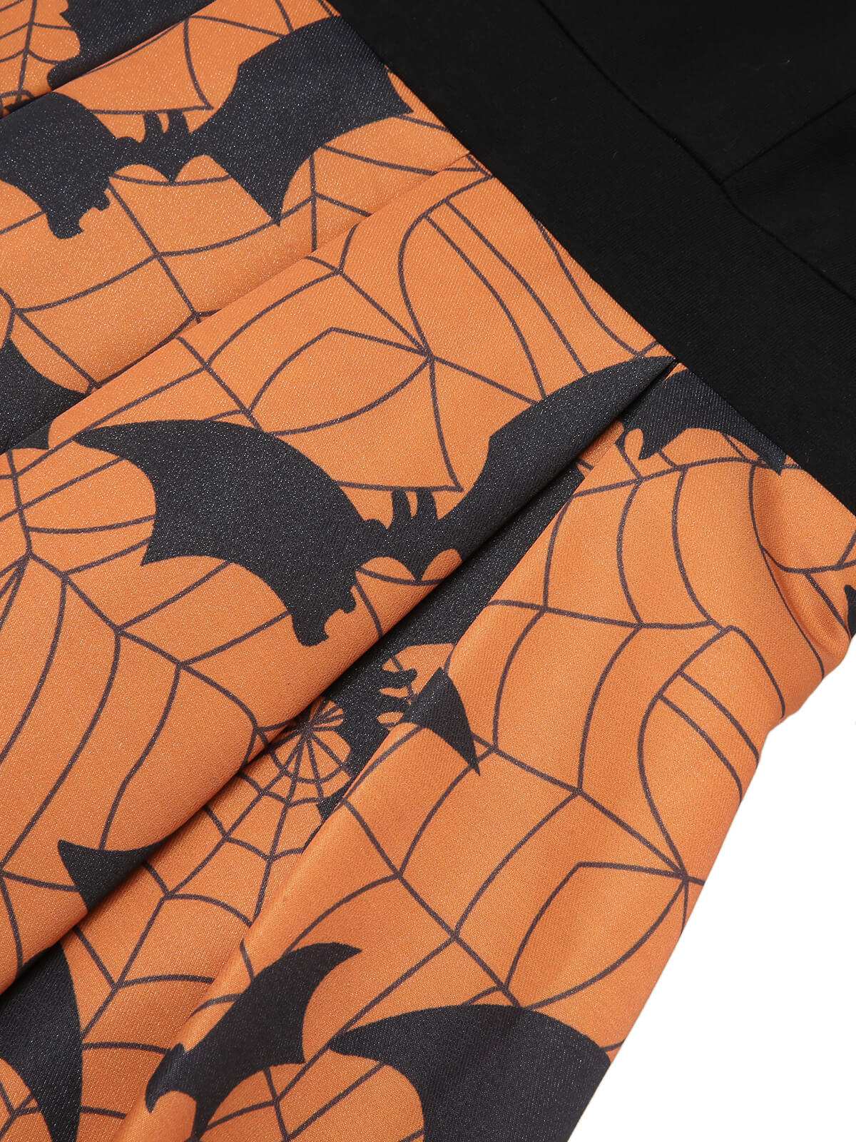 Schwarz & Orange 1950er Halloween Fledermaus ärmelloses Kleid - Image 6