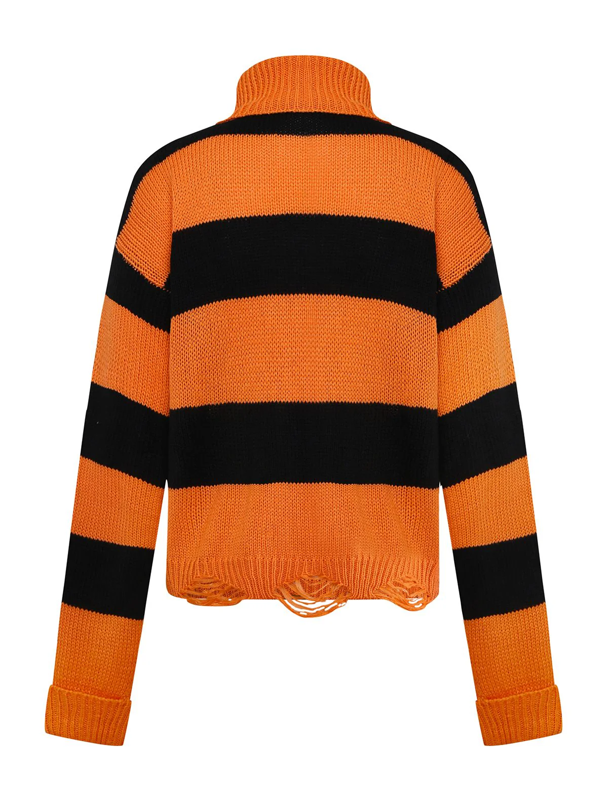 Schwarz & Orange 1950er Halloween Schläger Strick Pullover - Image 2