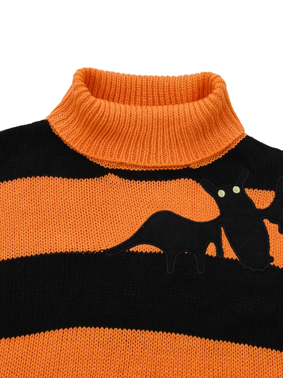 Schwarz & Orange 1950er Halloween Schläger Strick Pullover - Image 3