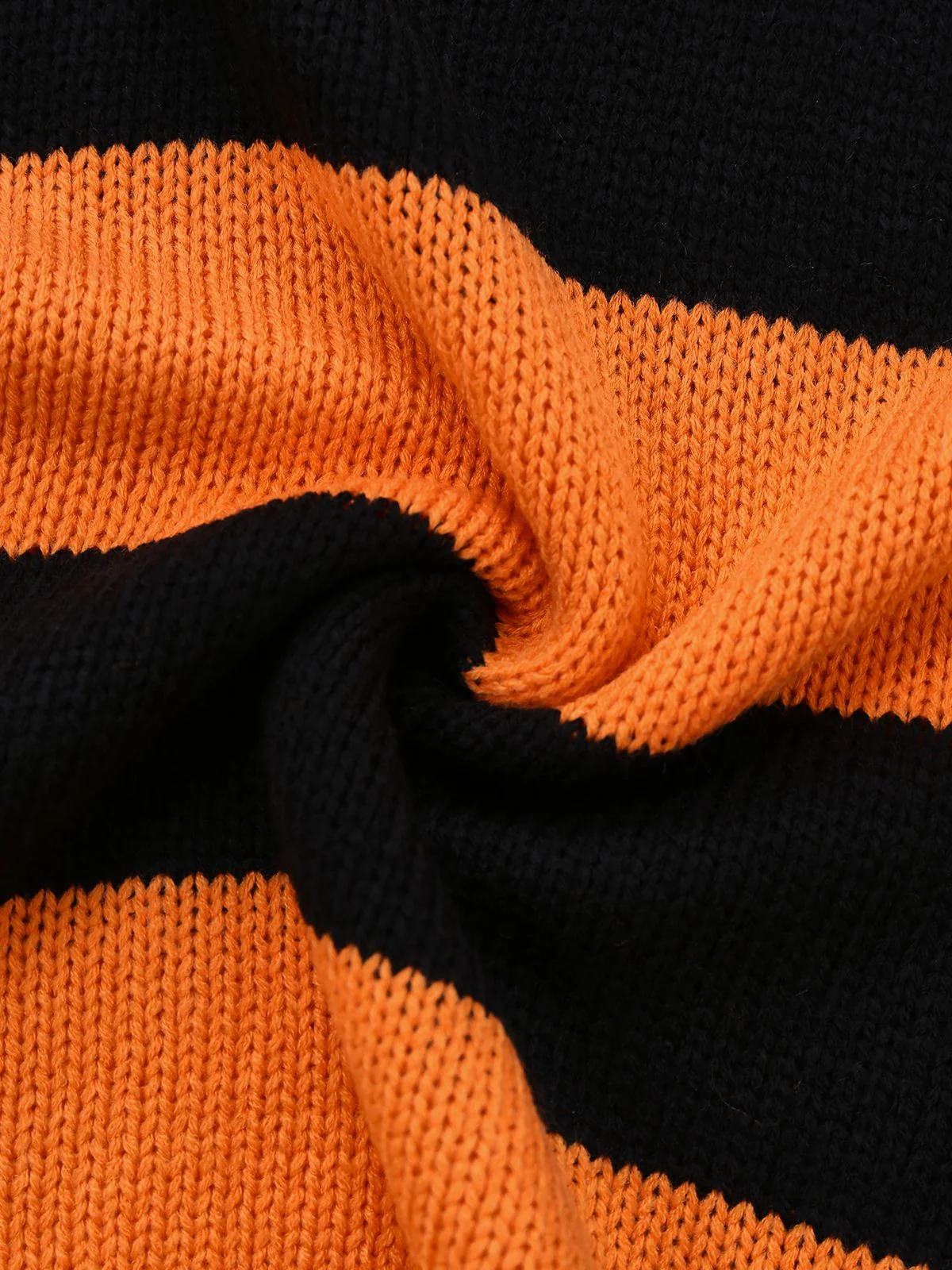 Schwarz & Orange 1950er Halloween Schläger Strick Pullover - Image 5