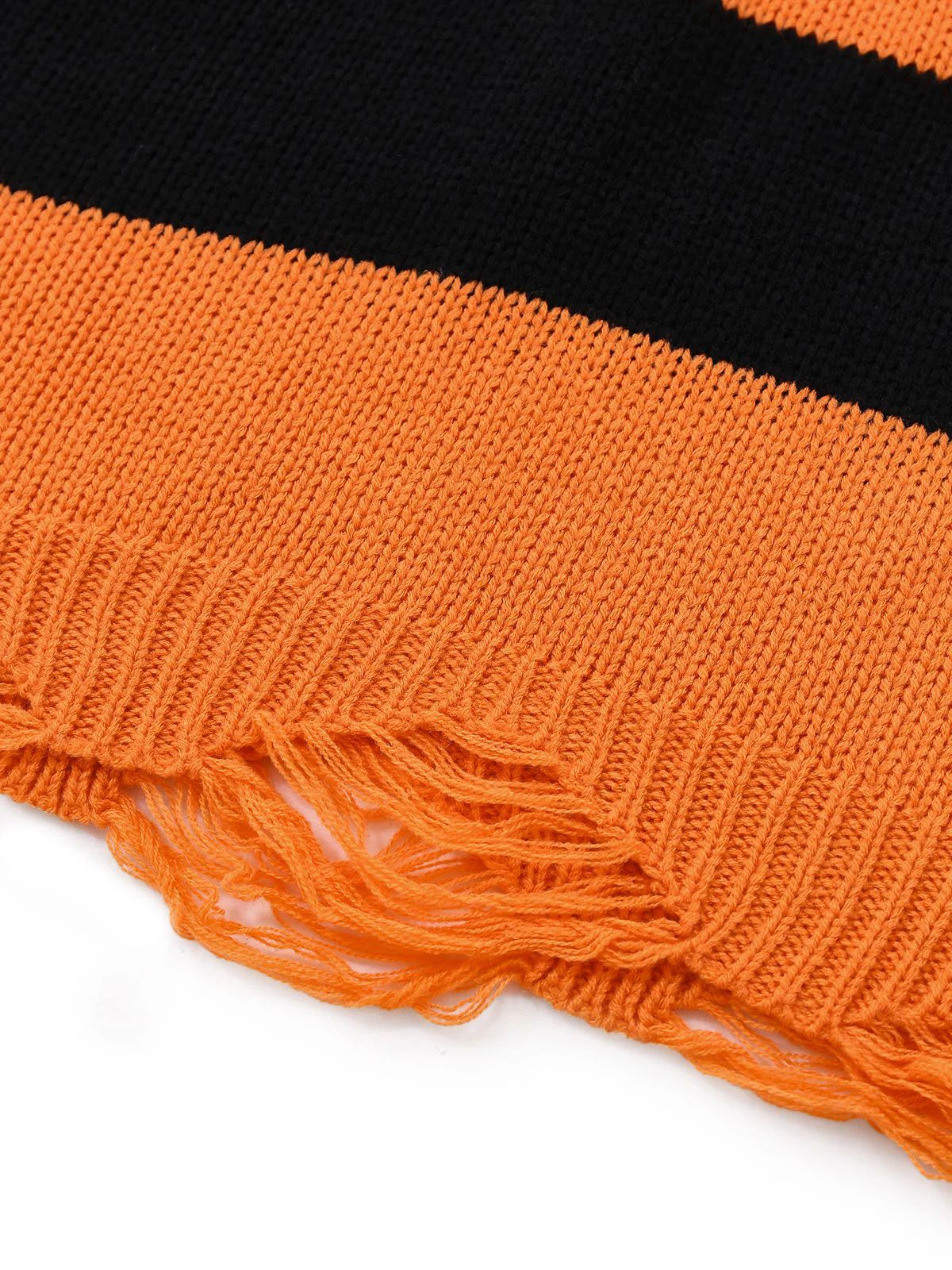 Schwarz & Orange 1950er Halloween Schläger Strick Pullover - Image 6