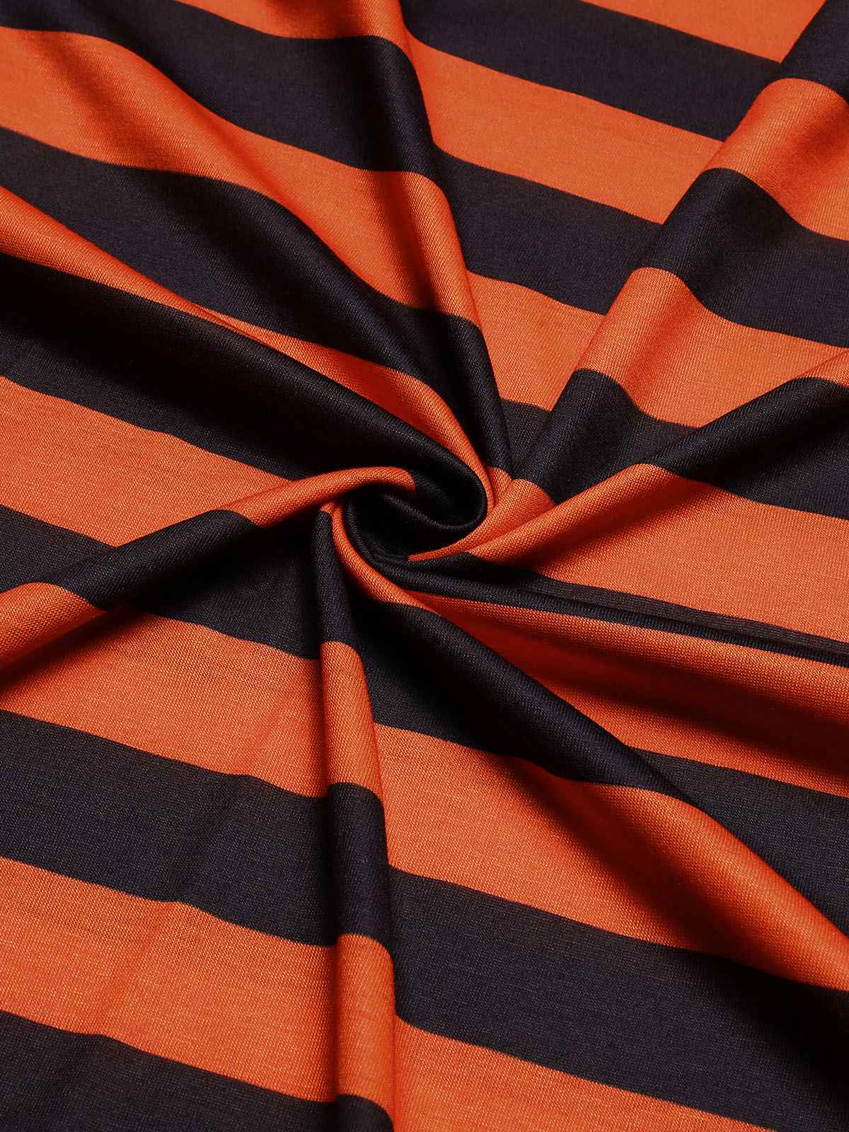 Schwarz & Orange 1950er Streifen Farbblock Kleid - Image 4