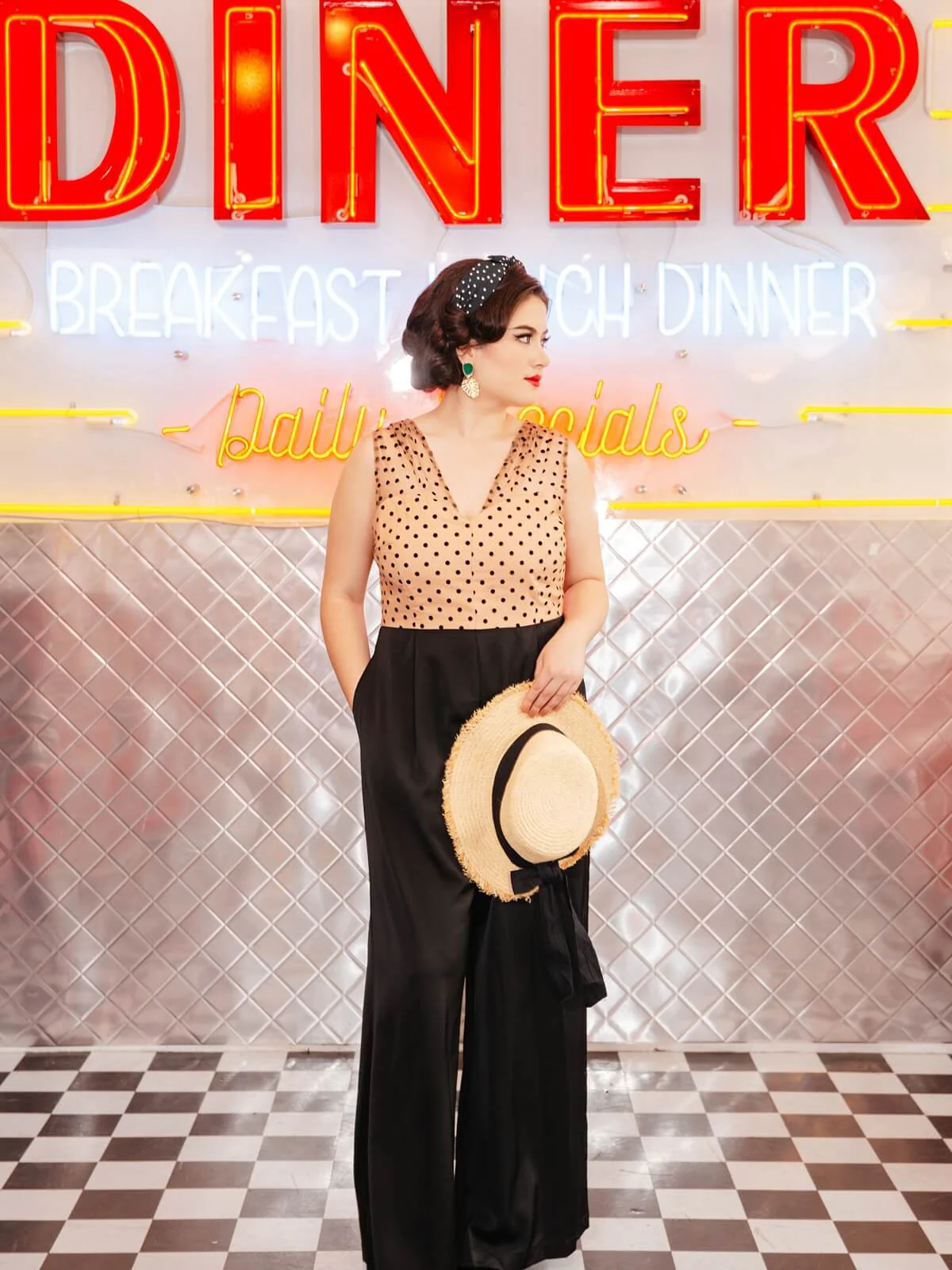 SCHWARZ POLKA DOT PATCHWORK JUMPSUIT - Image 3