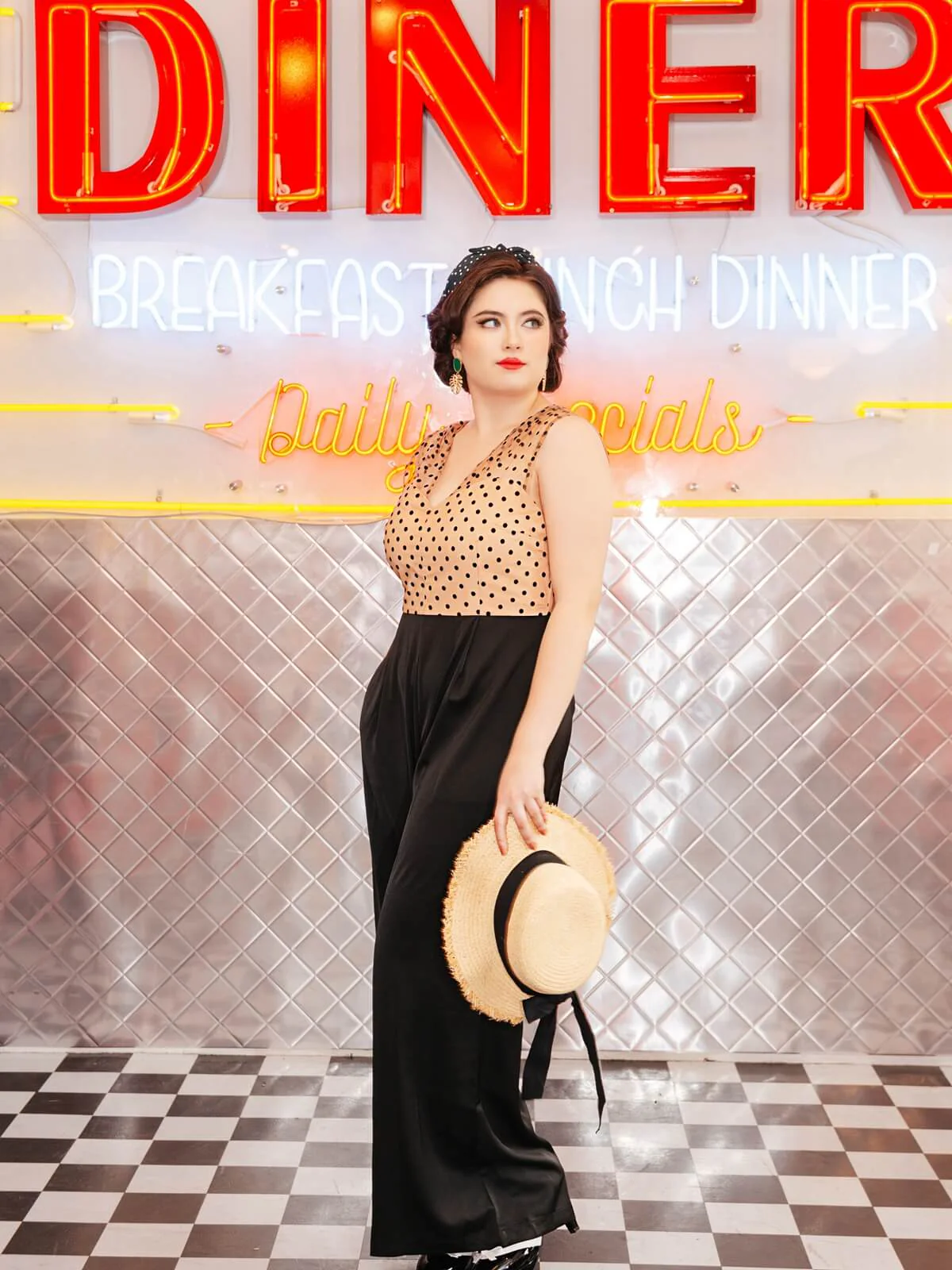 SCHWARZ POLKA DOT PATCHWORK JUMPSUIT - Image 4