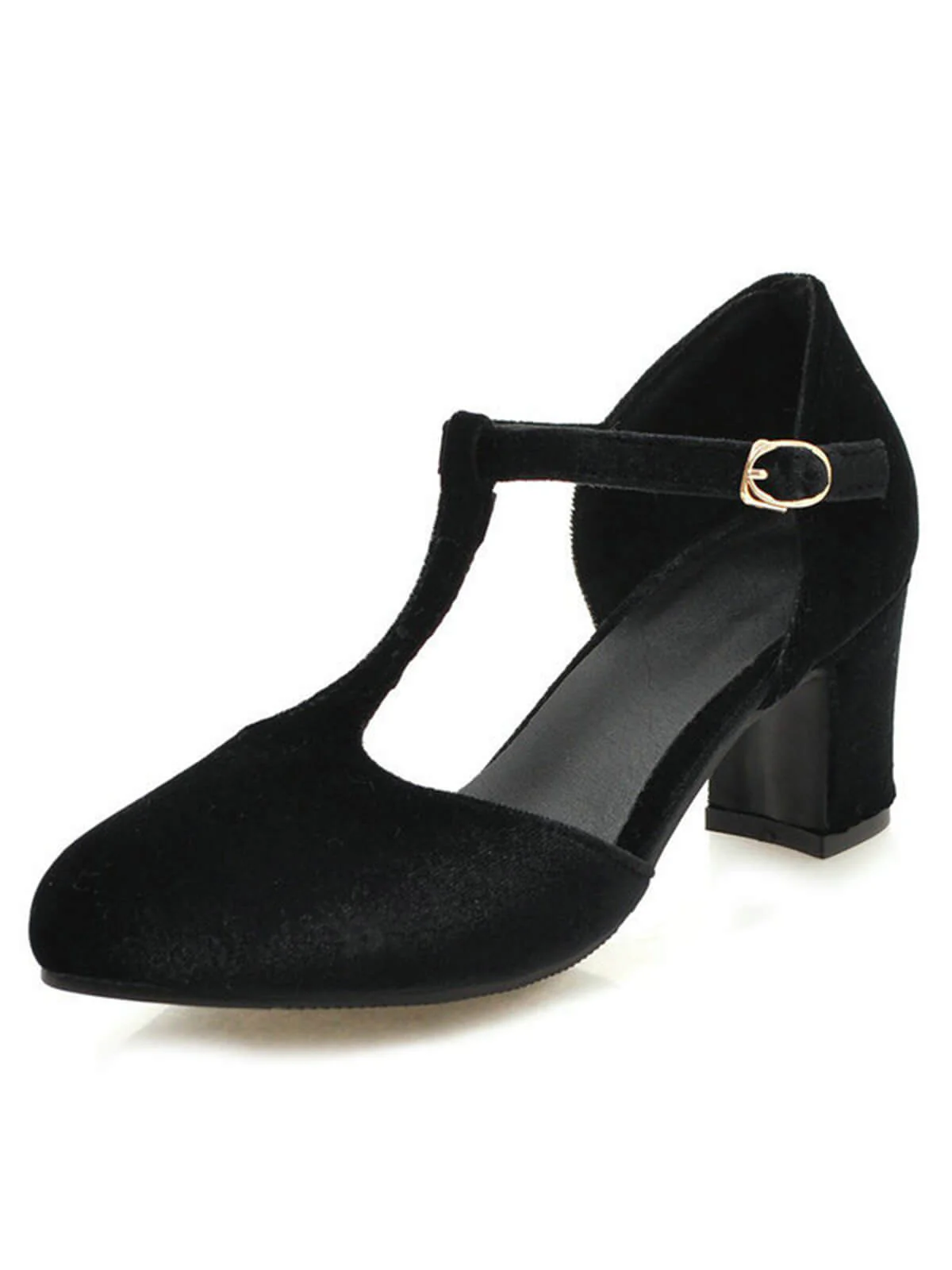 Schwarz Retro T-Gurt Mary Jane Hoher Absatz Schuhe - Image 3