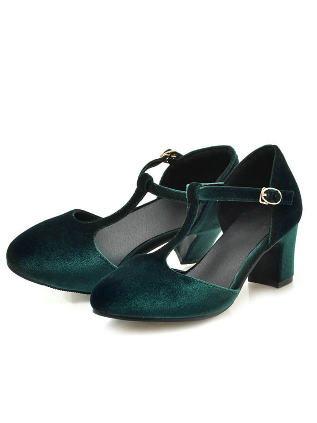 Schwarz Retro T-Gurt Mary Jane Hoher Absatz Schuhe - Image 4