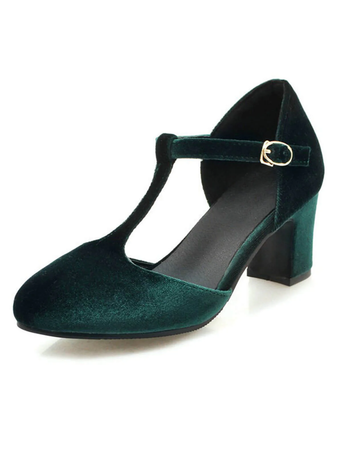 Schwarz Retro T-Gurt Mary Jane Hoher Absatz Schuhe - Image 6