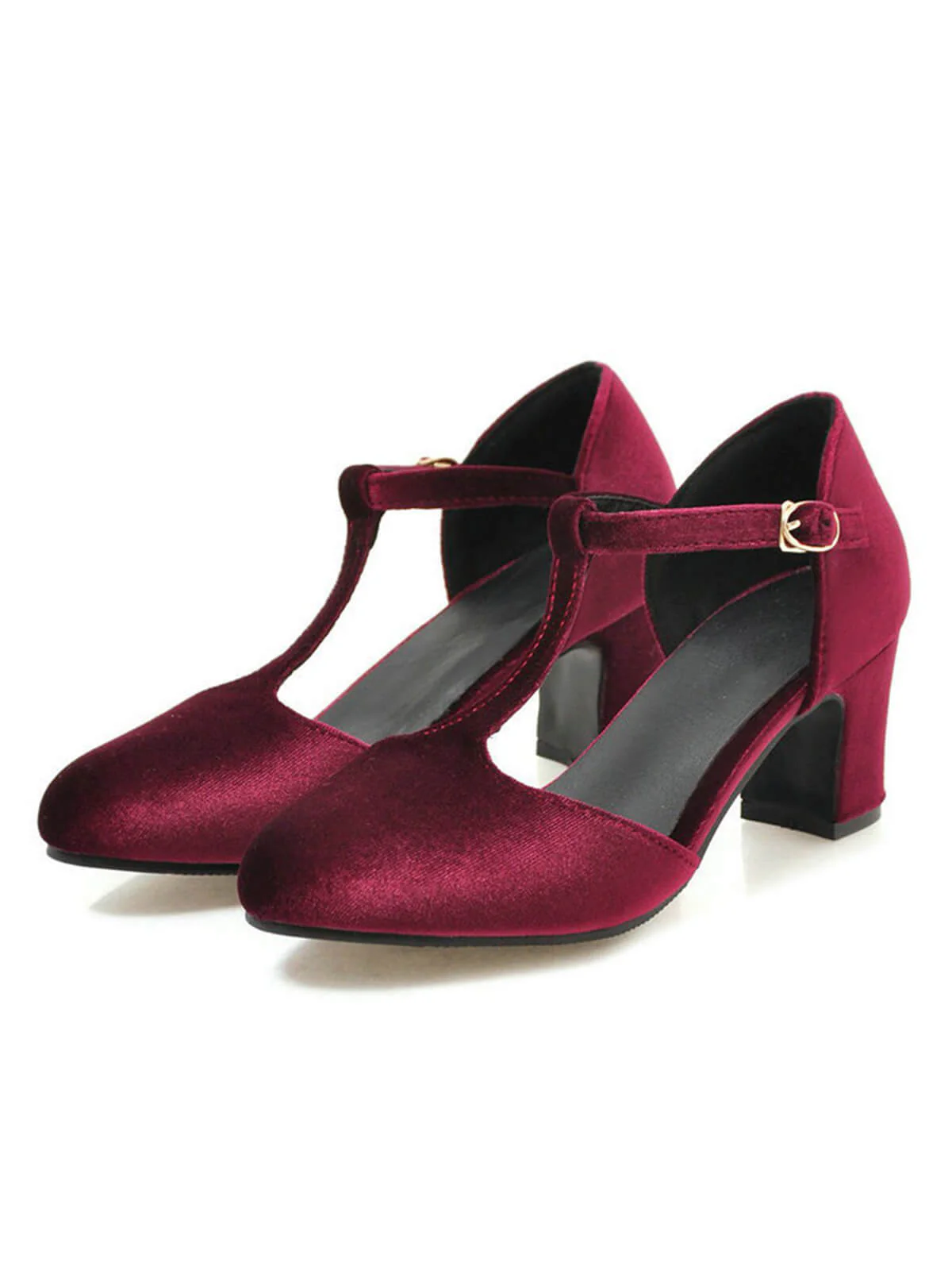 Schwarz Retro T-Gurt Mary Jane Hoher Absatz Schuhe - Image 7