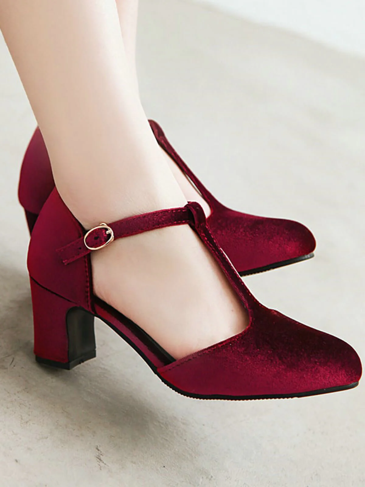 Schwarz Retro T-Gurt Mary Jane Hoher Absatz Schuhe - Image 8