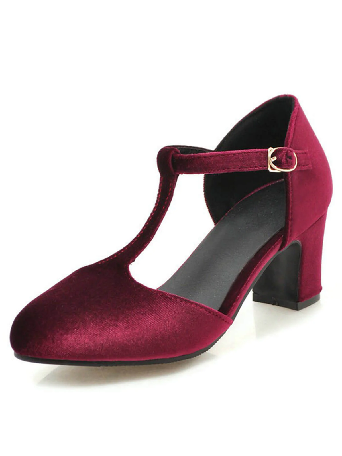 Schwarz Retro T-Gurt Mary Jane Hoher Absatz Schuhe - Image 9