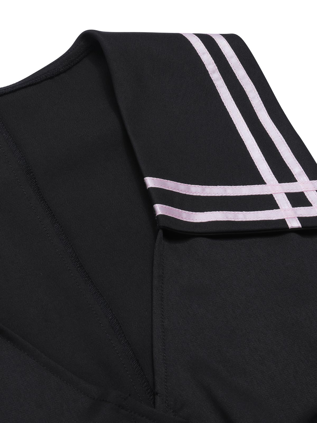 Schwarz & Rosa 1950er Solide Krawatte Revers Romper - Image 5