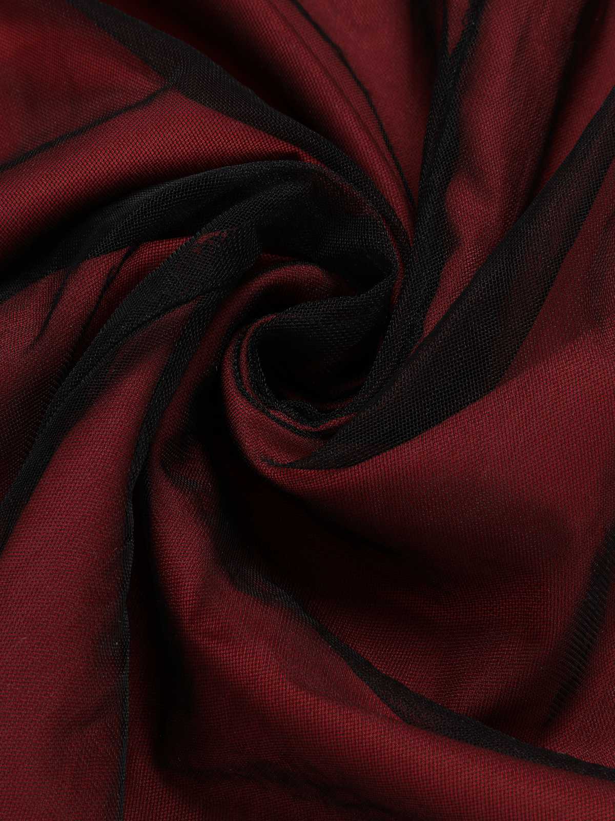 Schwarz & Rot 1950er Halloween Fledermaus Masche Kleid - Image 5