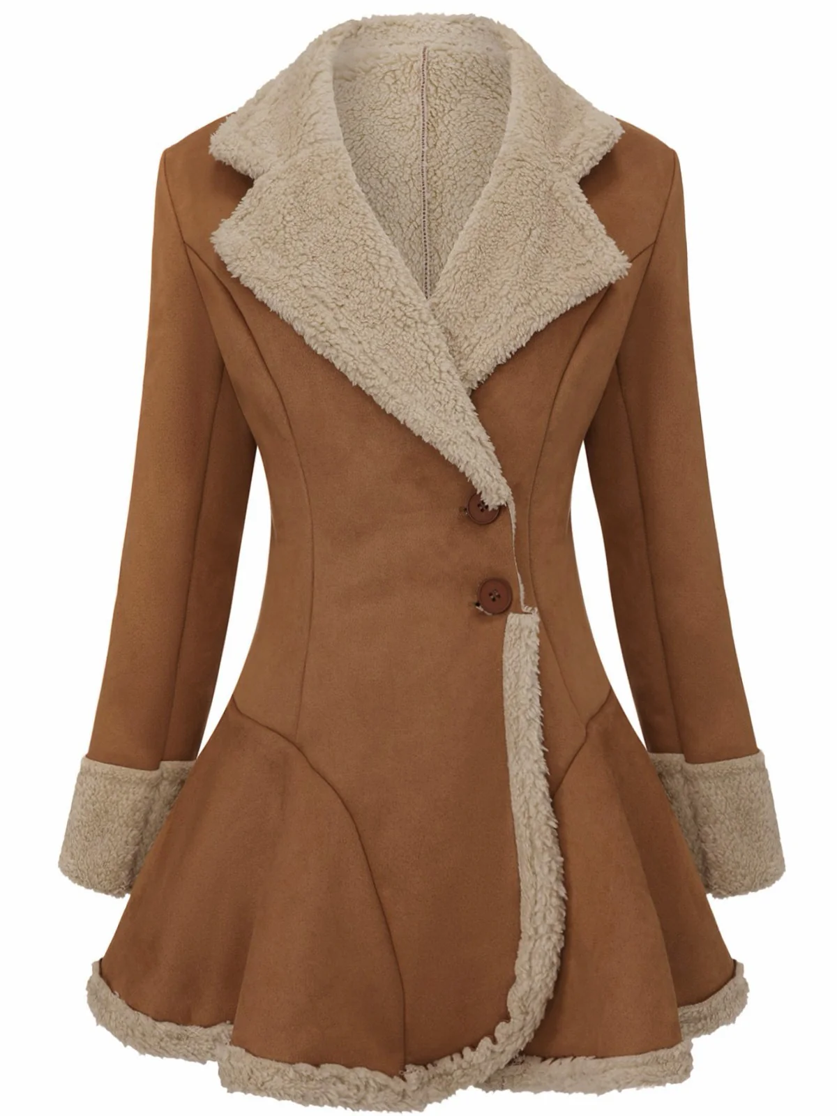 Schwarz Vintage 1970er Revers Ausgestellter Saum Suede Jacke - Image 4