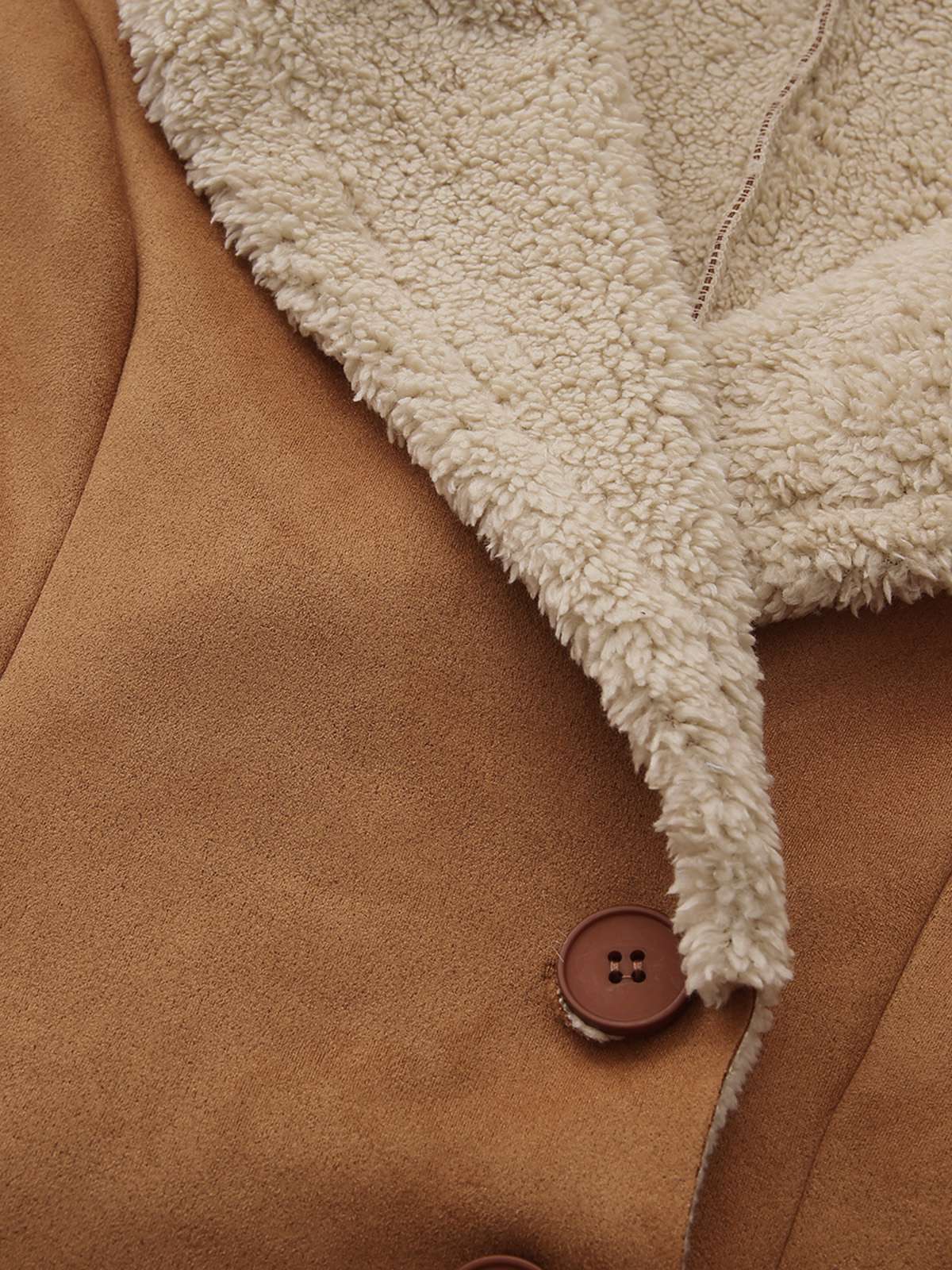 Schwarz Vintage 1970er Revers Ausgestellter Saum Suede Jacke - Image 6
