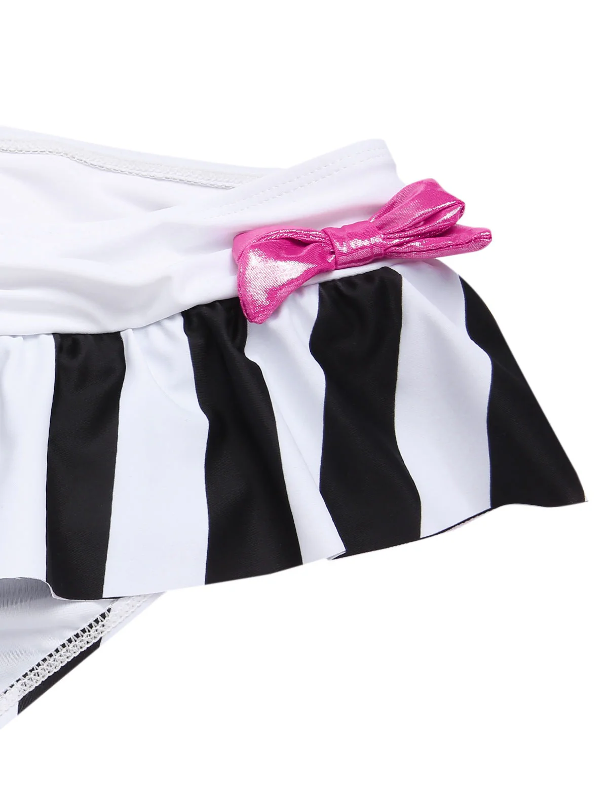 Schwarz & Weiß 1950er Streifen Bogen Halter Bikini - Image 6