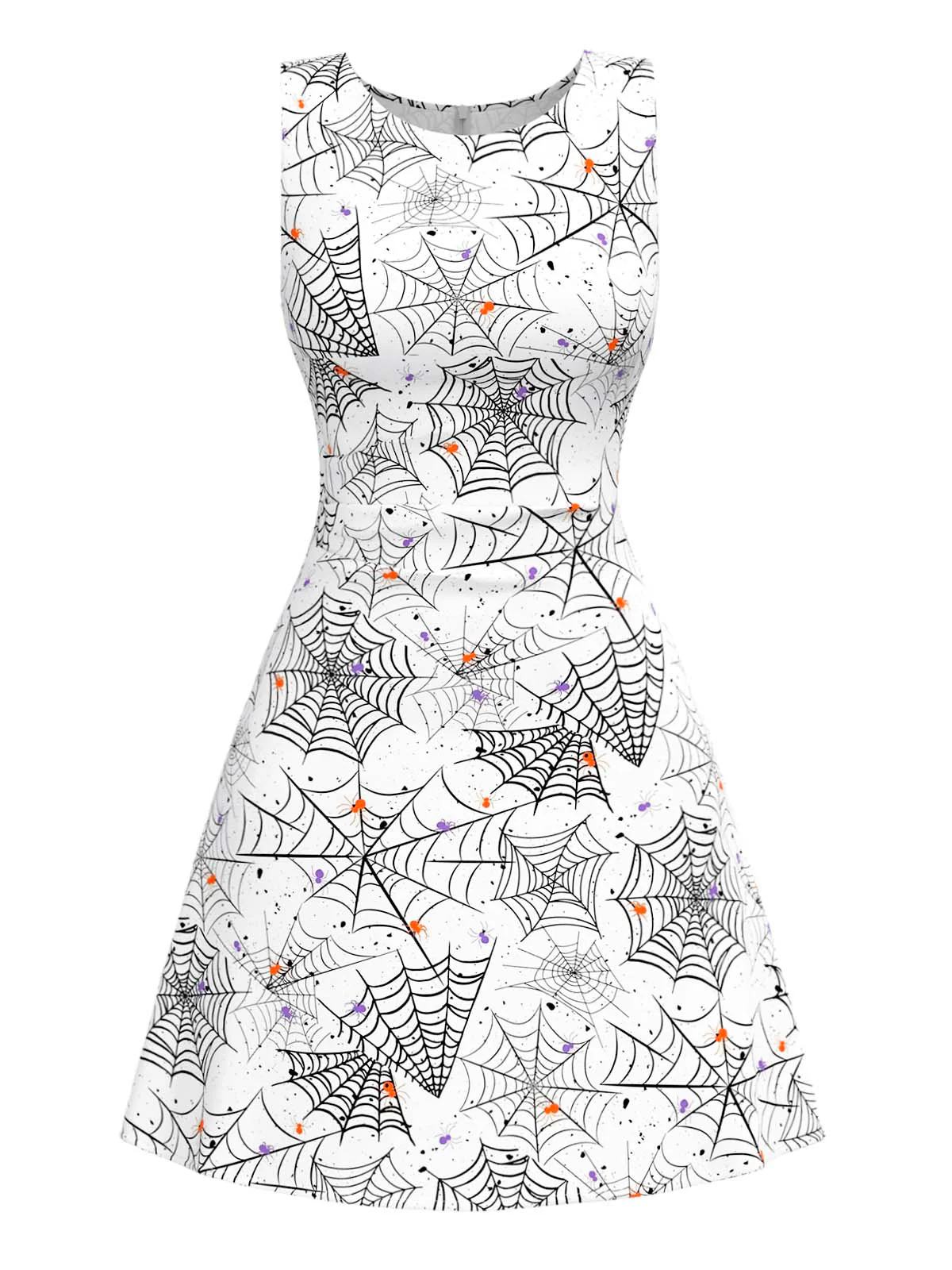 Schwarz & Weiß 1960er Horror Spinnennetz Kleid - Image 3