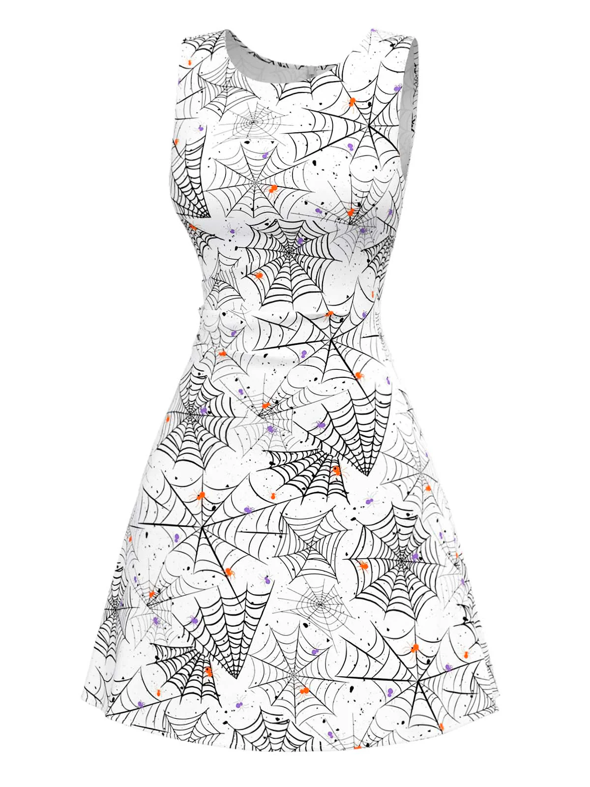 Schwarz & Weiß 1960er Horror Spinnennetz Kleid - Image 4