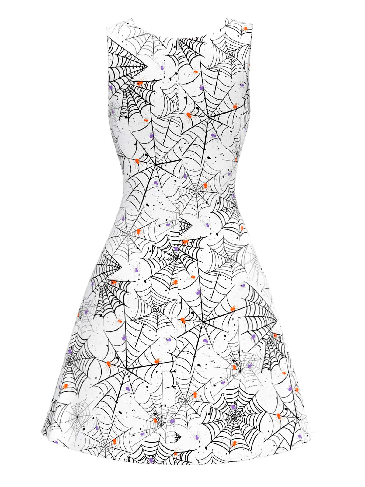 Schwarz & Weiß 1960er Horror Spinnennetz Kleid - Image 5