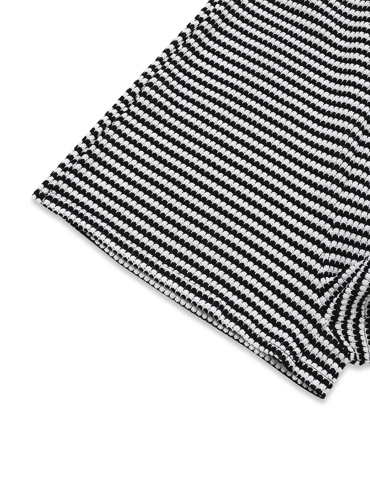 Schwarz & Weiß 1930er Horizontal Streifen Romper - Image 4
