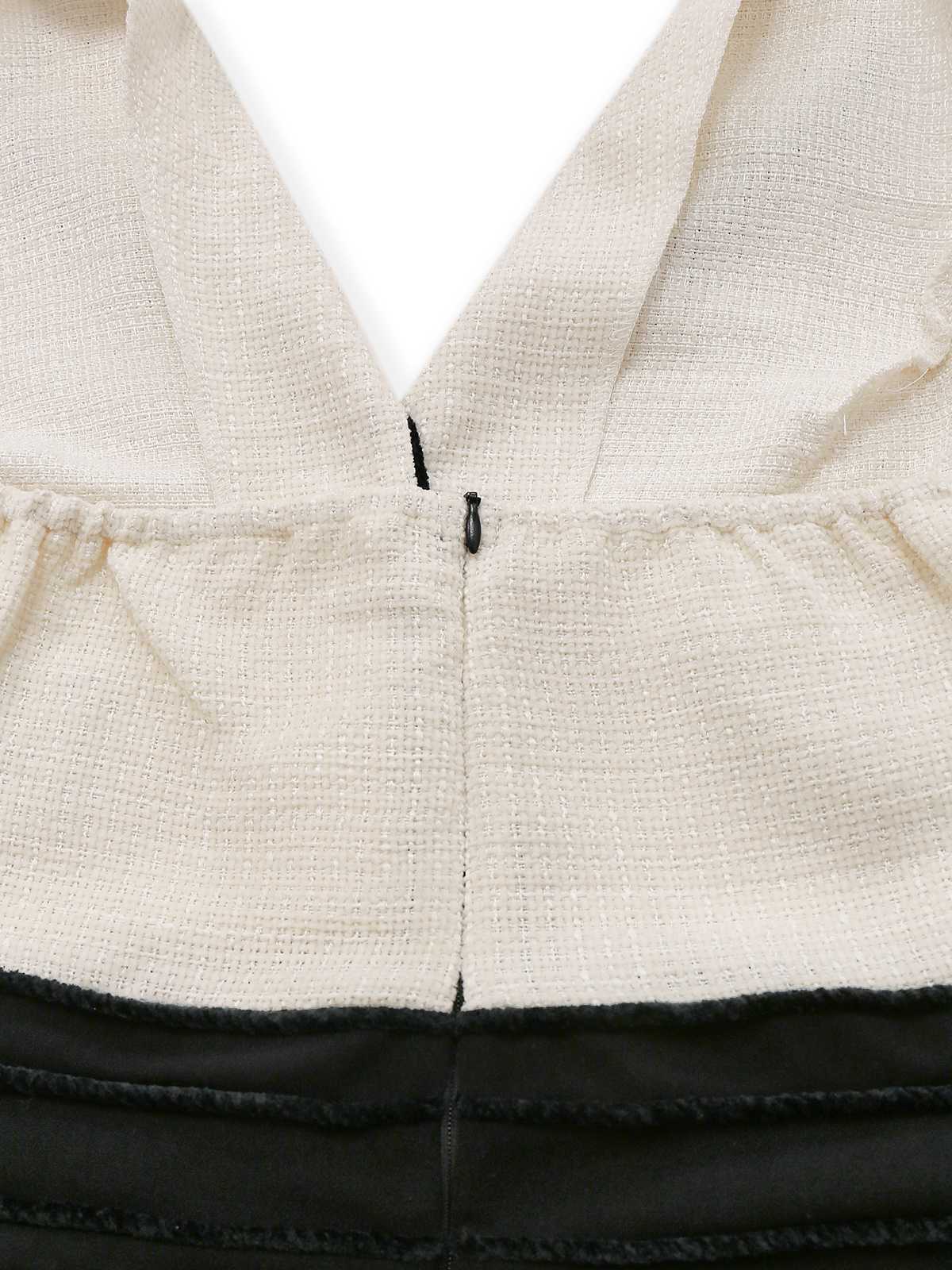 Schwarz & Weiß 1930er Kontrast Gekerbter Kragen Jumpsuit - Image 4