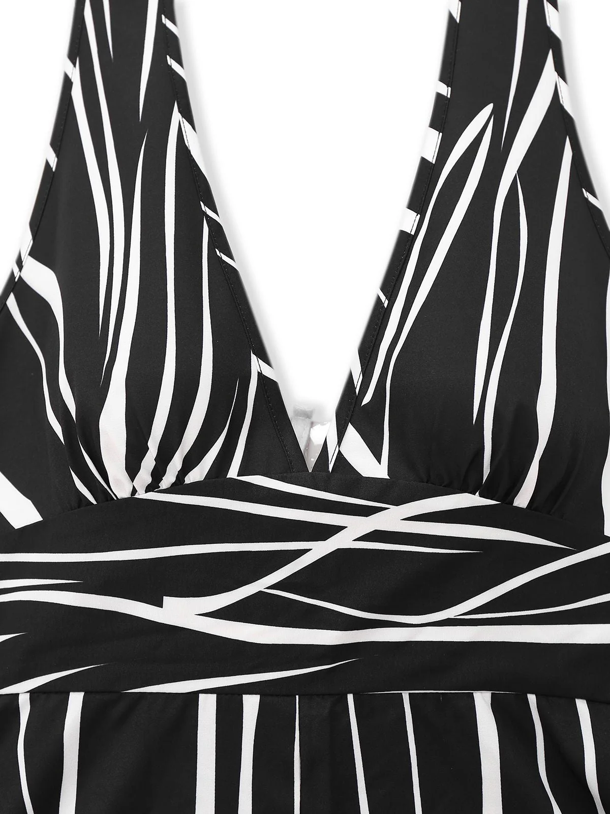 Schwarz & Weiß 1930er Unregelmäßiger Druck Halter Jumpsuit - Image 4