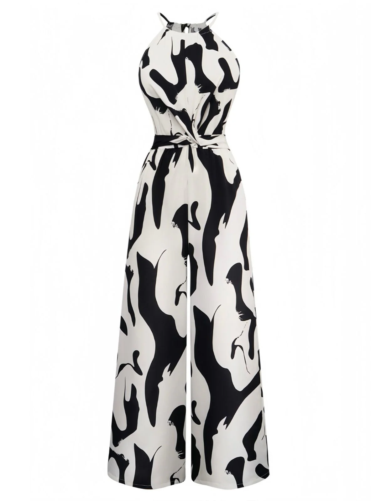 Schwarz & Weiß 1940er Kuhhaut Halter Jumpsuit