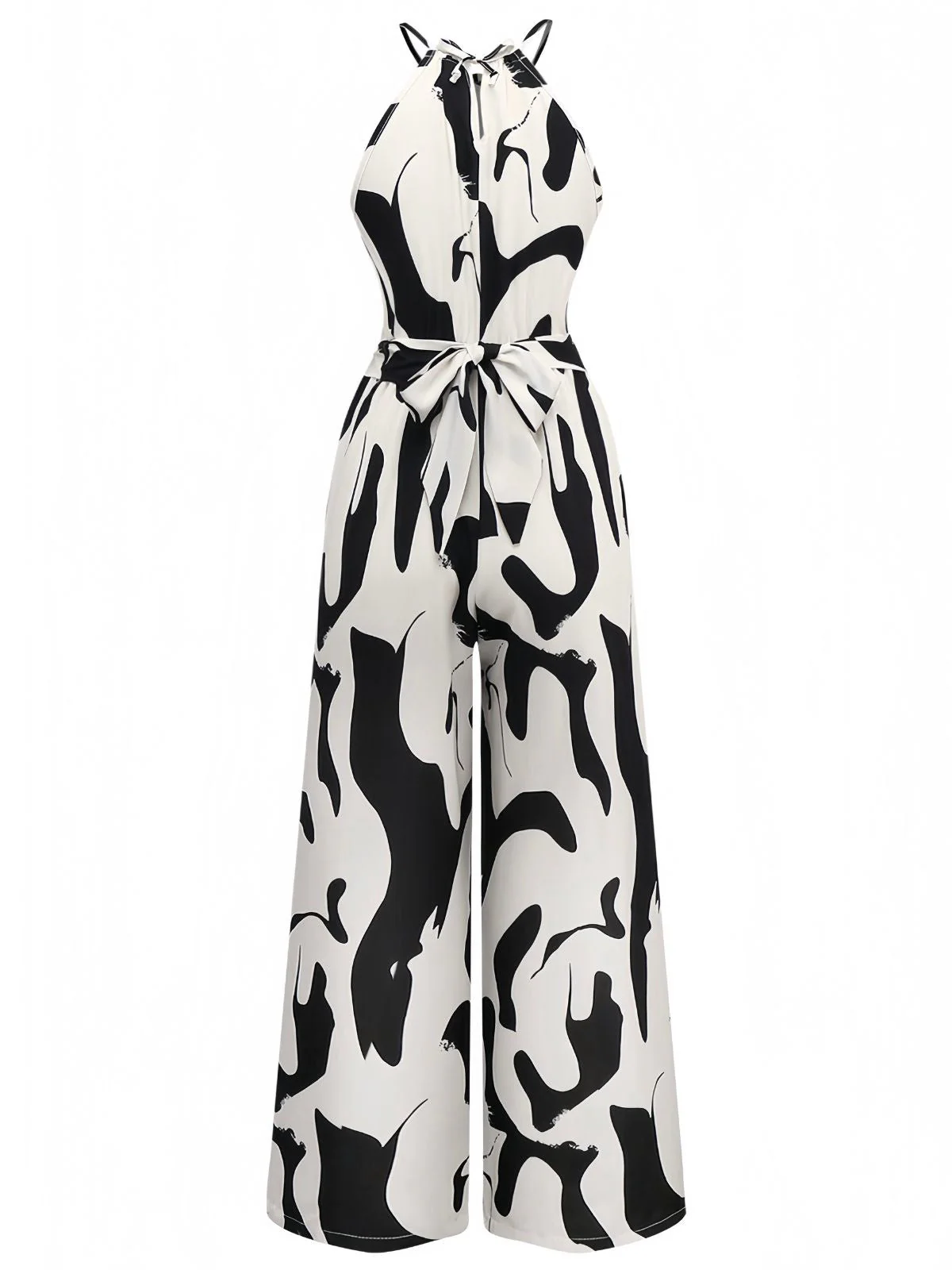 Schwarz & Weiß 1940er Kuhhaut Halter Jumpsuit - Image 2