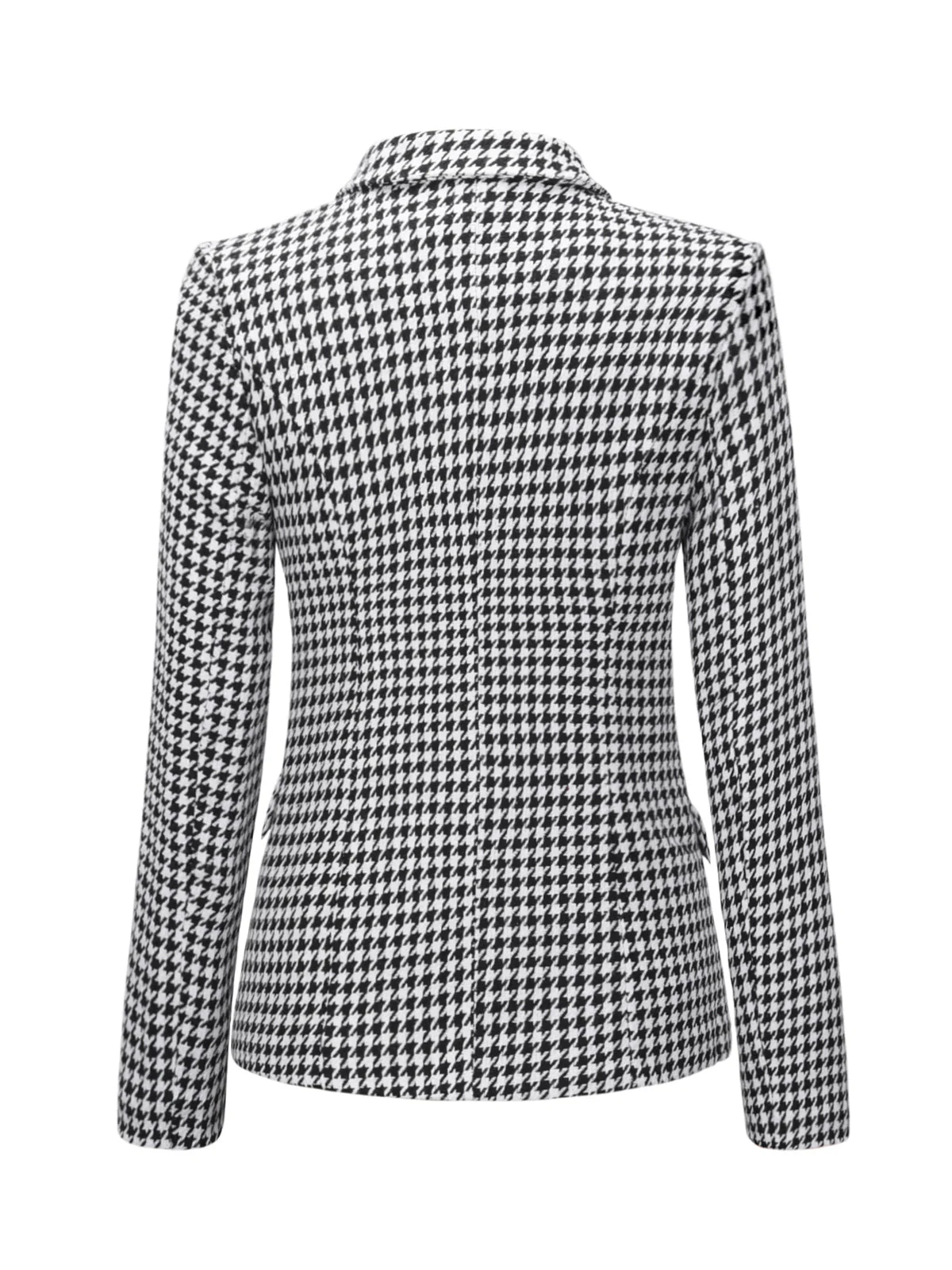 Schwarz & Weiß 1950er Zweireihig Hahnentrittmuster Blazer - Image 3