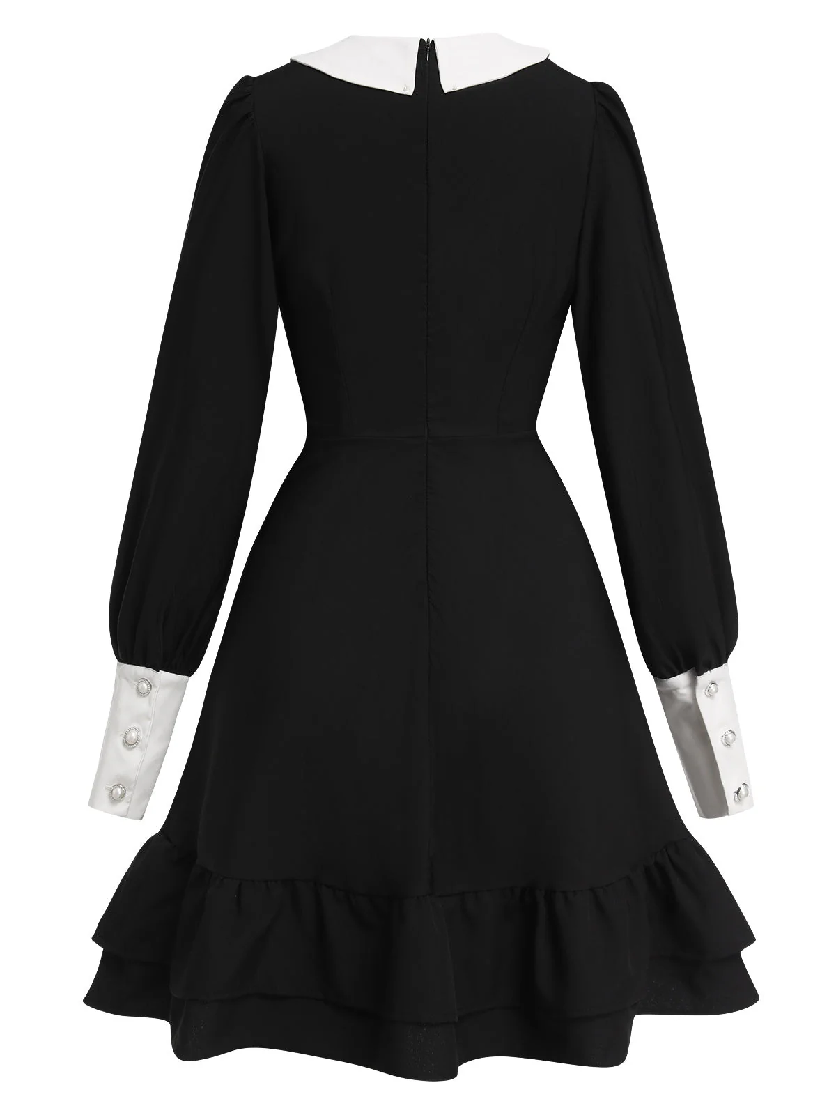 Schwarz & Weiß 1960er Doll Kragen Skater Kleid - Image 3