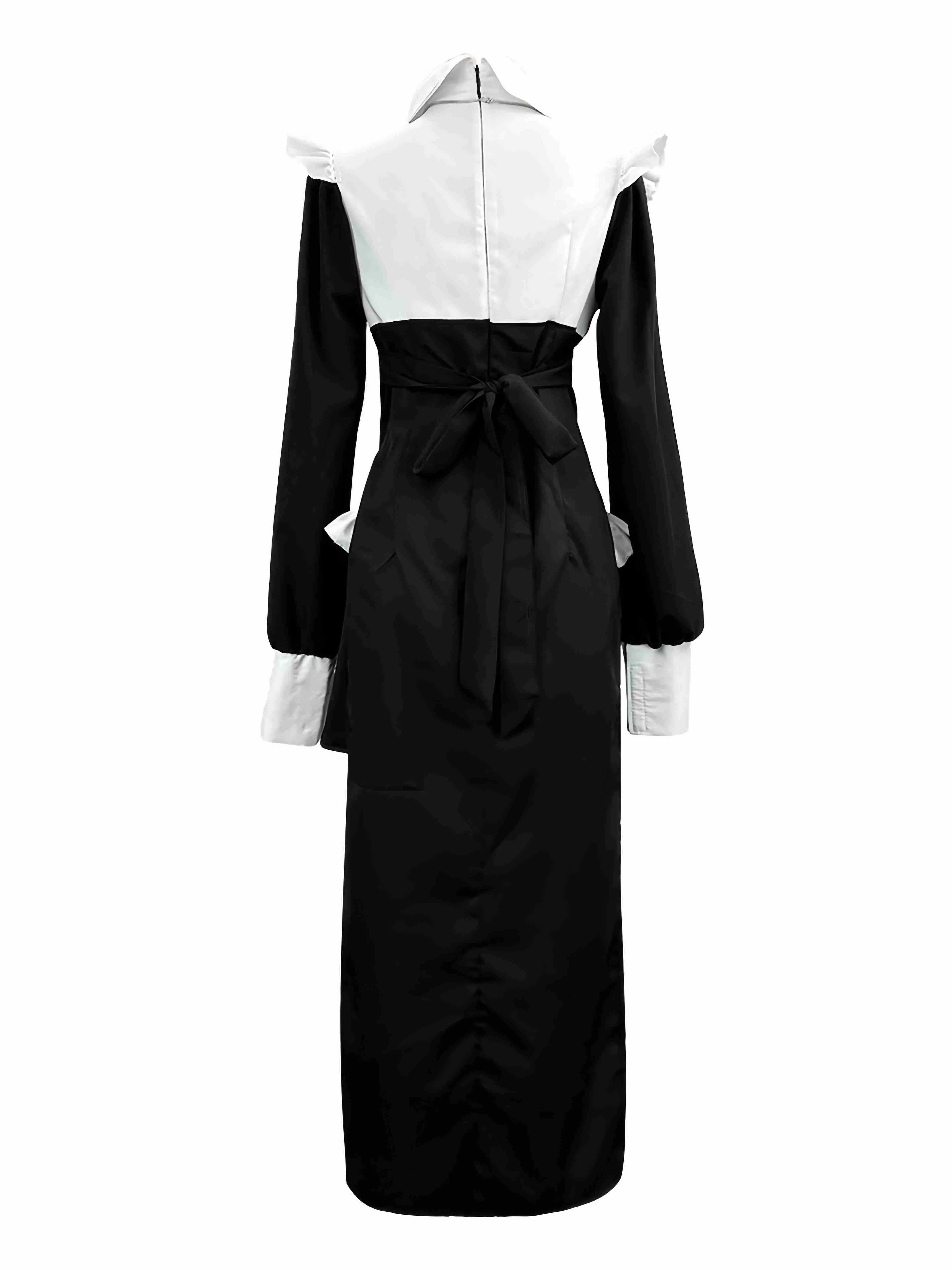 Schwarz & Weiß 1960er Farbblock Nonne Cosplay Kleid - Image 2