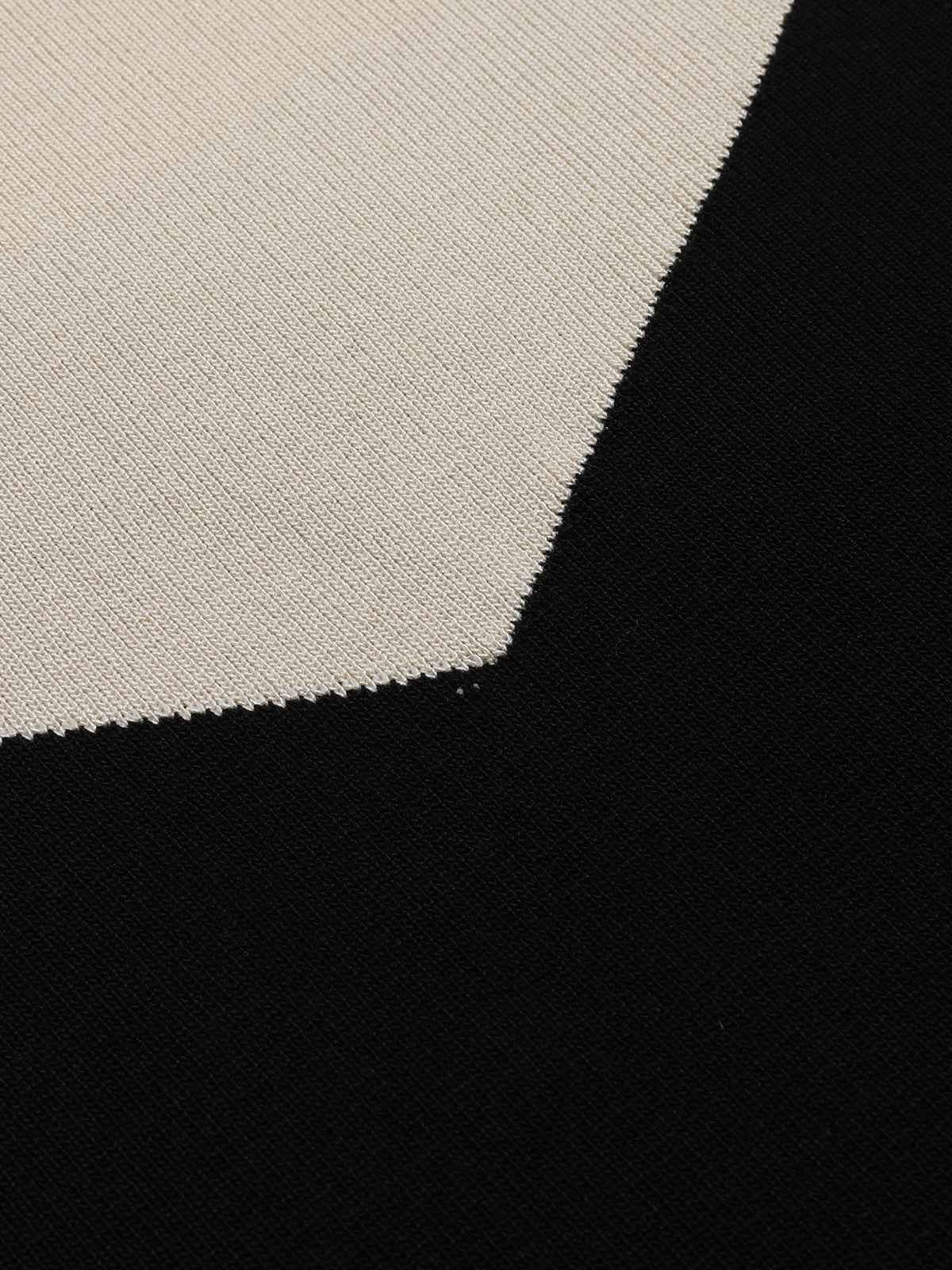 Schwarz & Weiß 1960er SweetHerz-Hals Patchwork Strickkleid - Image 4