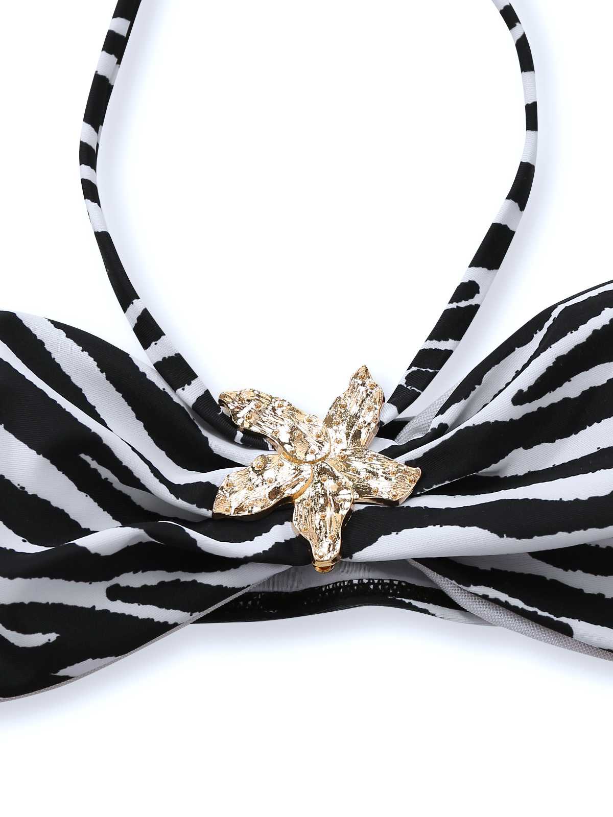 Schwarz & Weiß 1960er Zebra Druck Seestern Akzente Bikini Set - Image 4