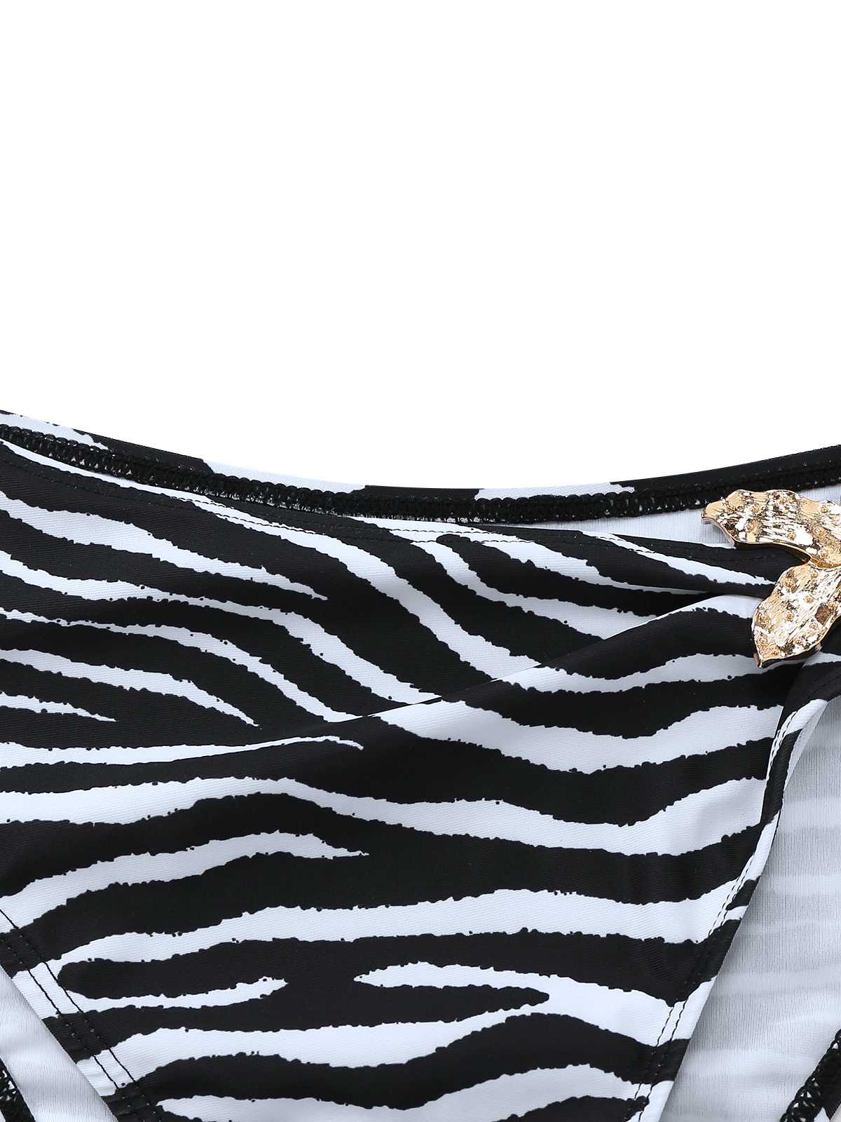 Schwarz & Weiß 1960er Zebra Druck Seestern Akzente Bikini Set - Image 6