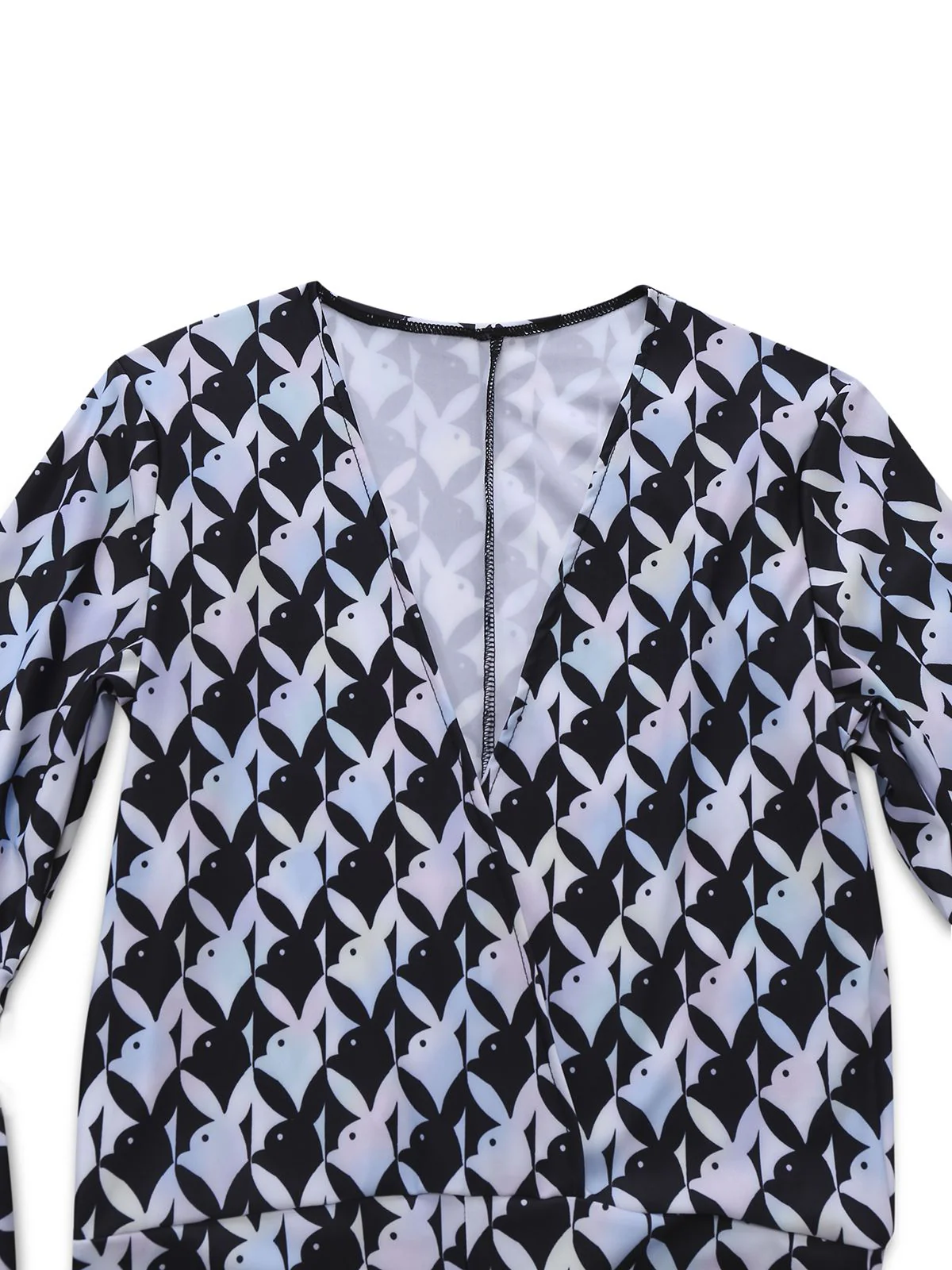 Schwarz & Weiß 1980er Hahnentritt Glockenärmel Jumpsuit - Image 4
