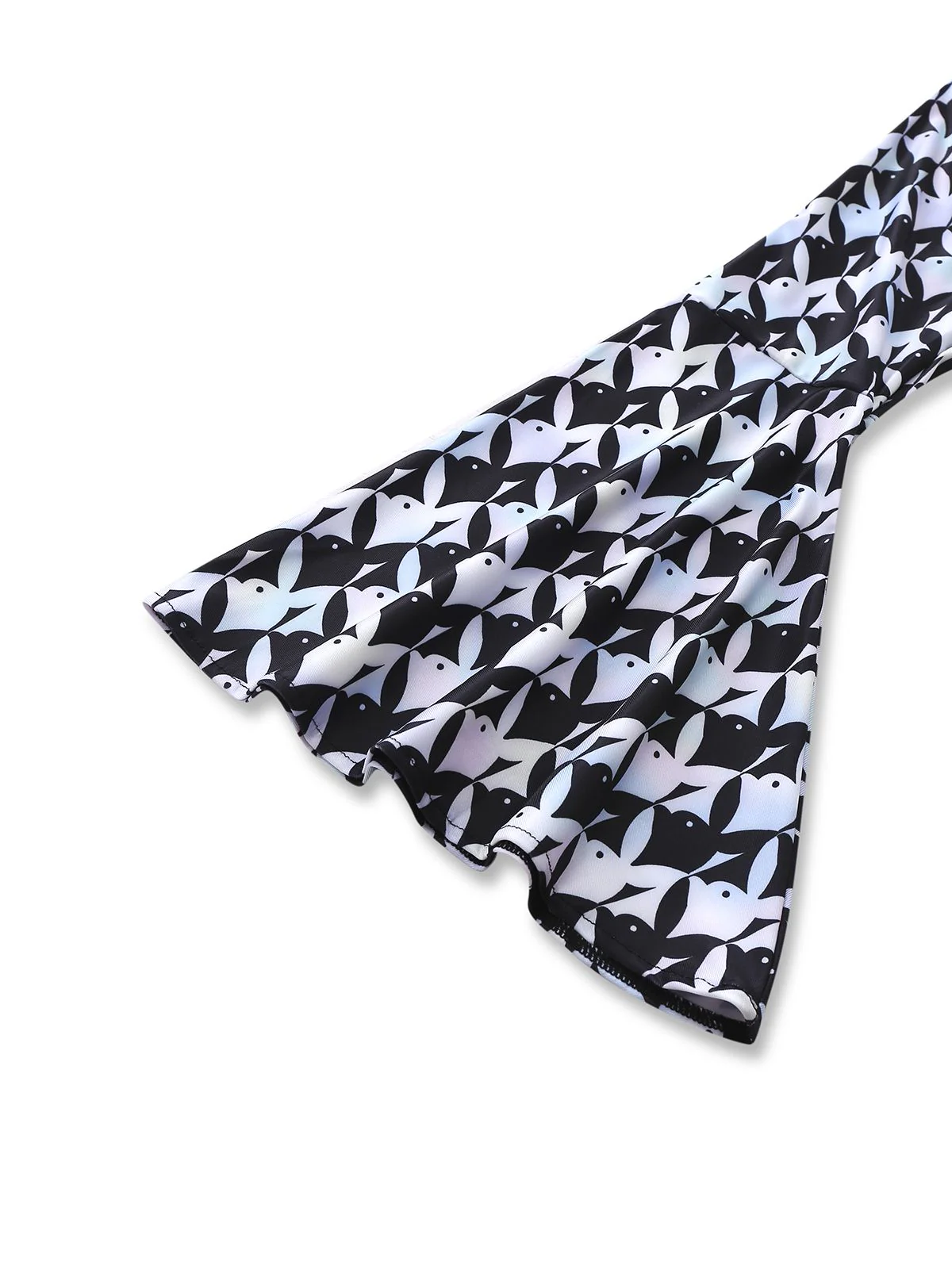 Schwarz & Weiß 1980er Hahnentritt Glockenärmel Jumpsuit - Image 6