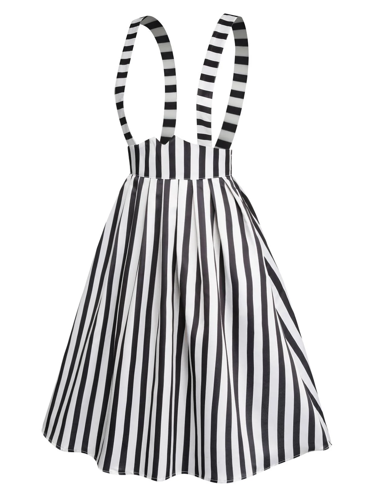 Schwarz & Weiß 1950er Streifen Straps Rock - Image 2