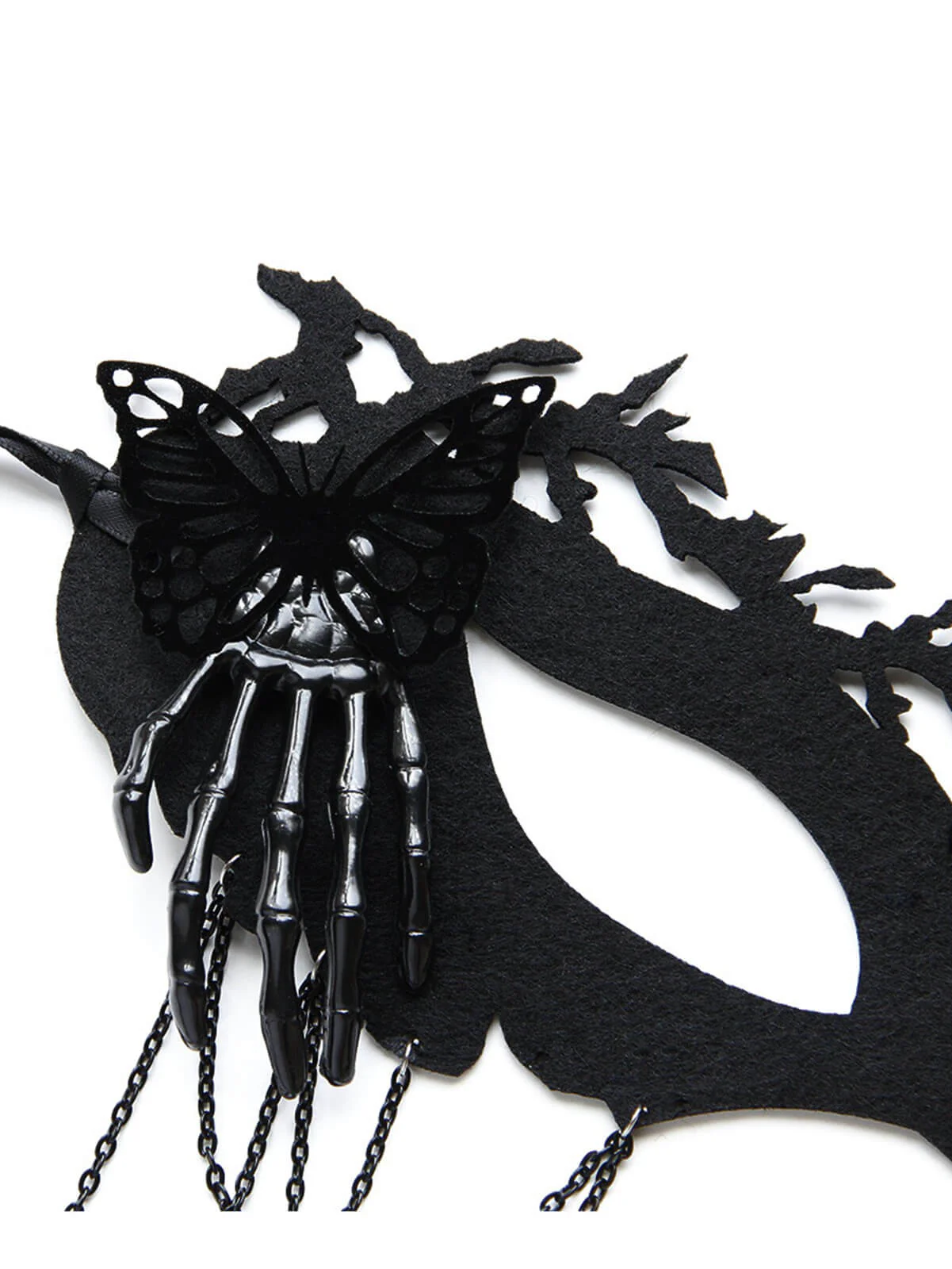 Schwarze Halloween Schmetterling Skelett Party Maske - Image 2