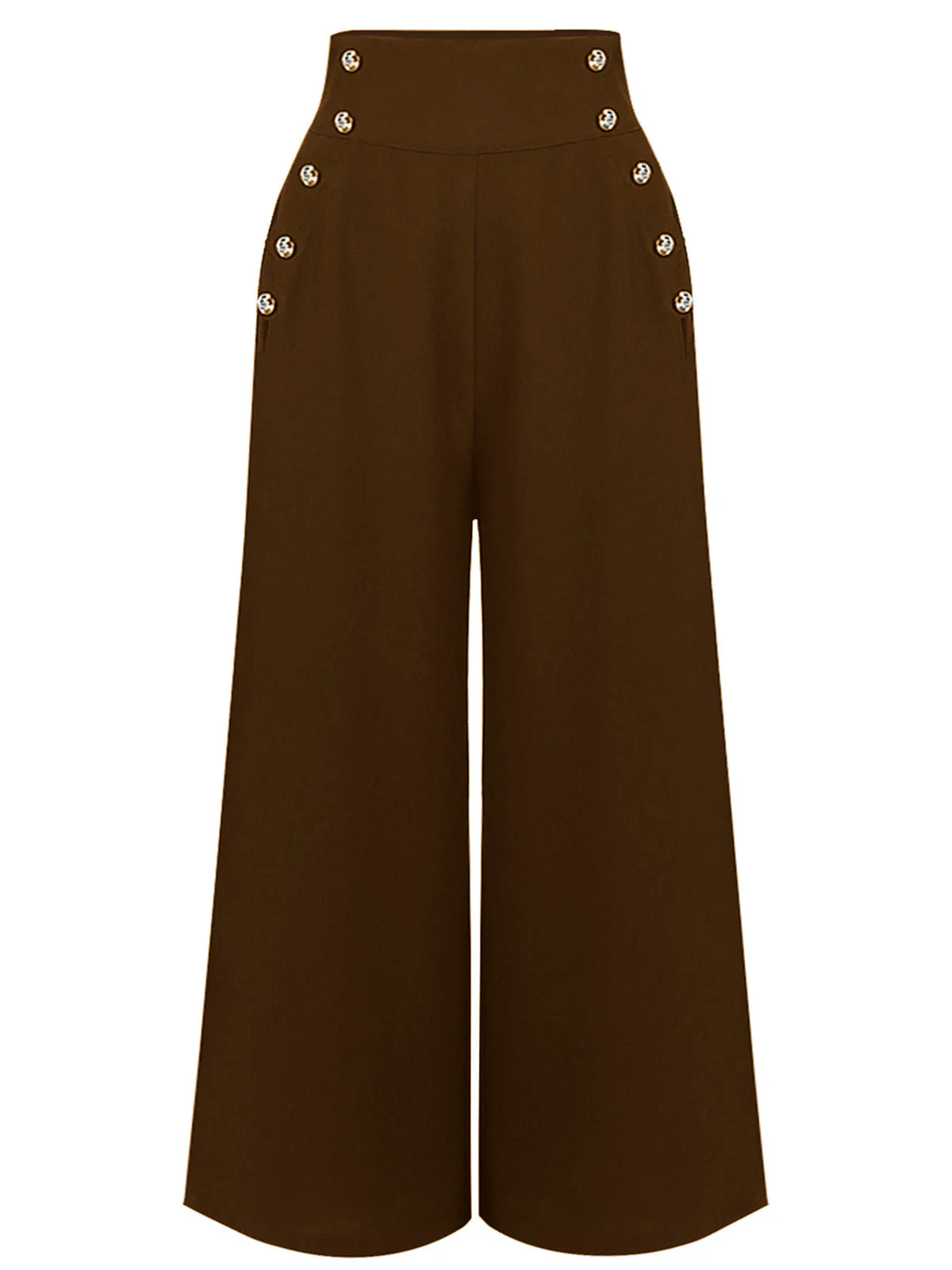 Grün Hose Mit Weitem Bein Und Hoher Taille - Image 14