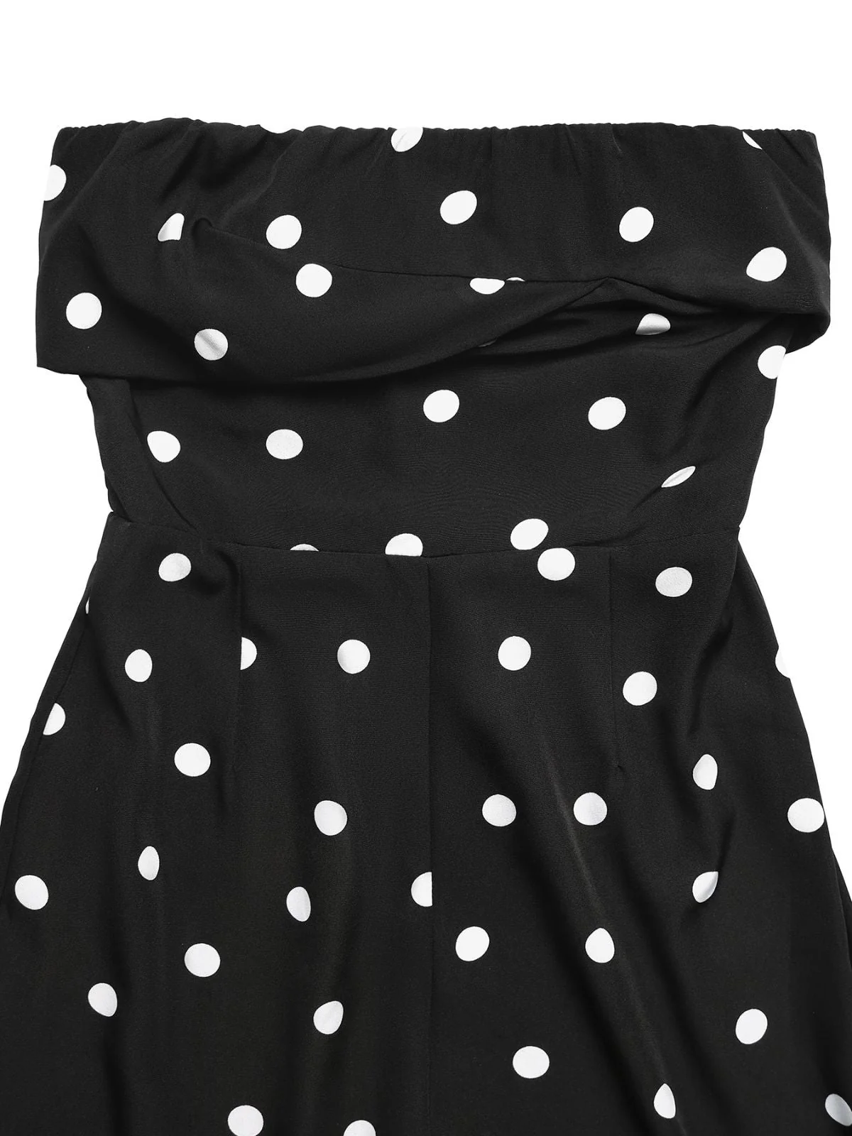 Schwarzer 50er Jumpsuit mit Polka-Dots und trägerlos - Image 6